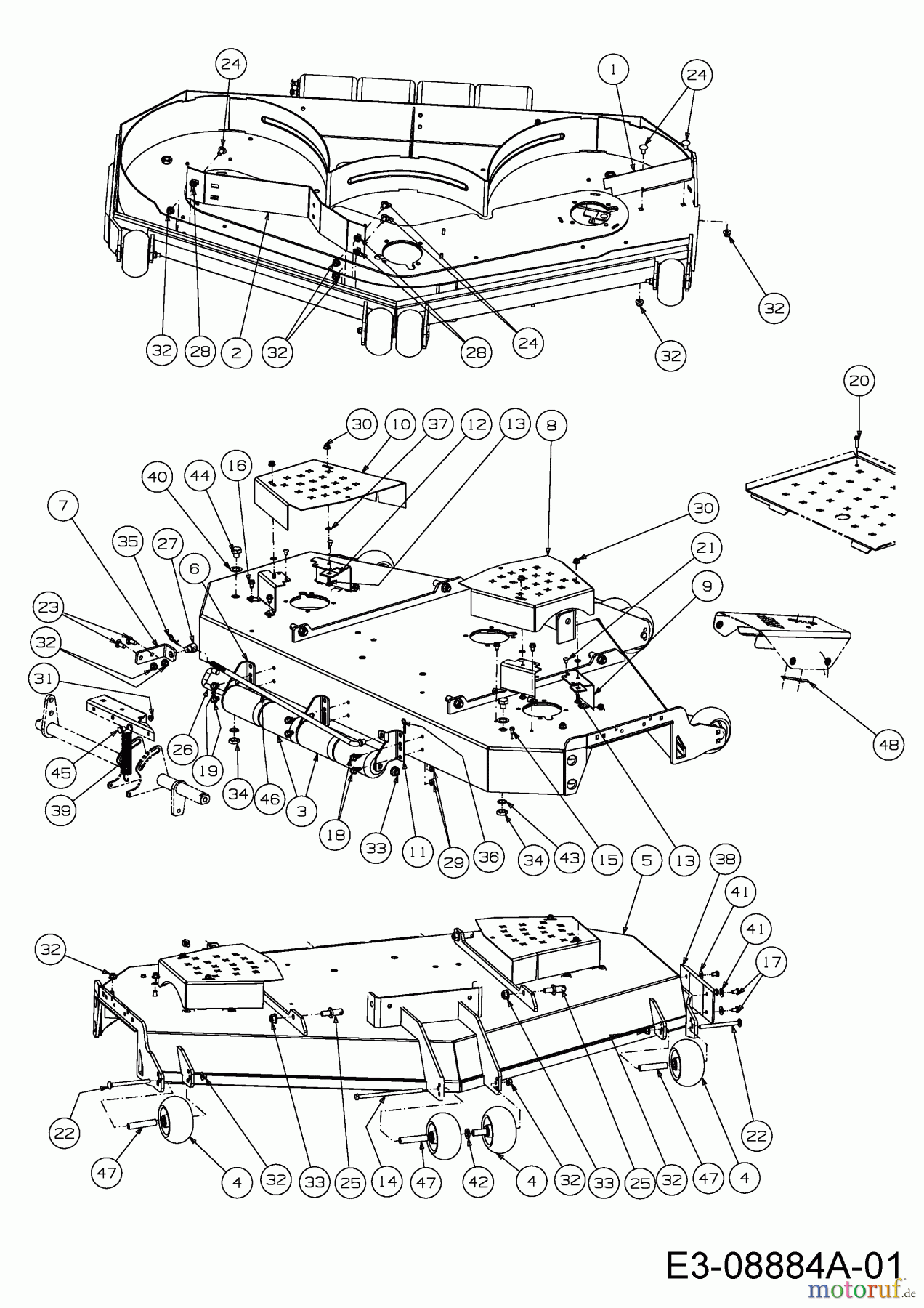 Cub Cadet Zero Turn Tank SZ 60 Commercial 53AI2PUD603 (2015) Deck housing, Wheels, Rollers