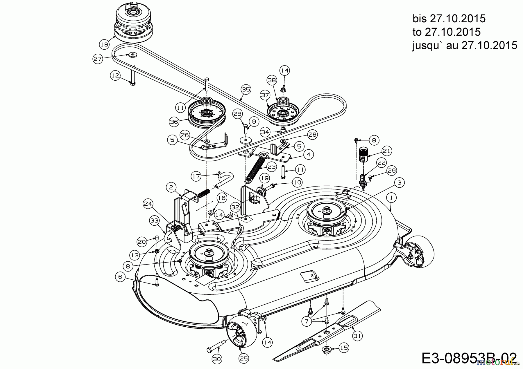 Cub Cadet Zero Turn RZT L 42 17BMCACS603 (2016) Mowing deck S (42