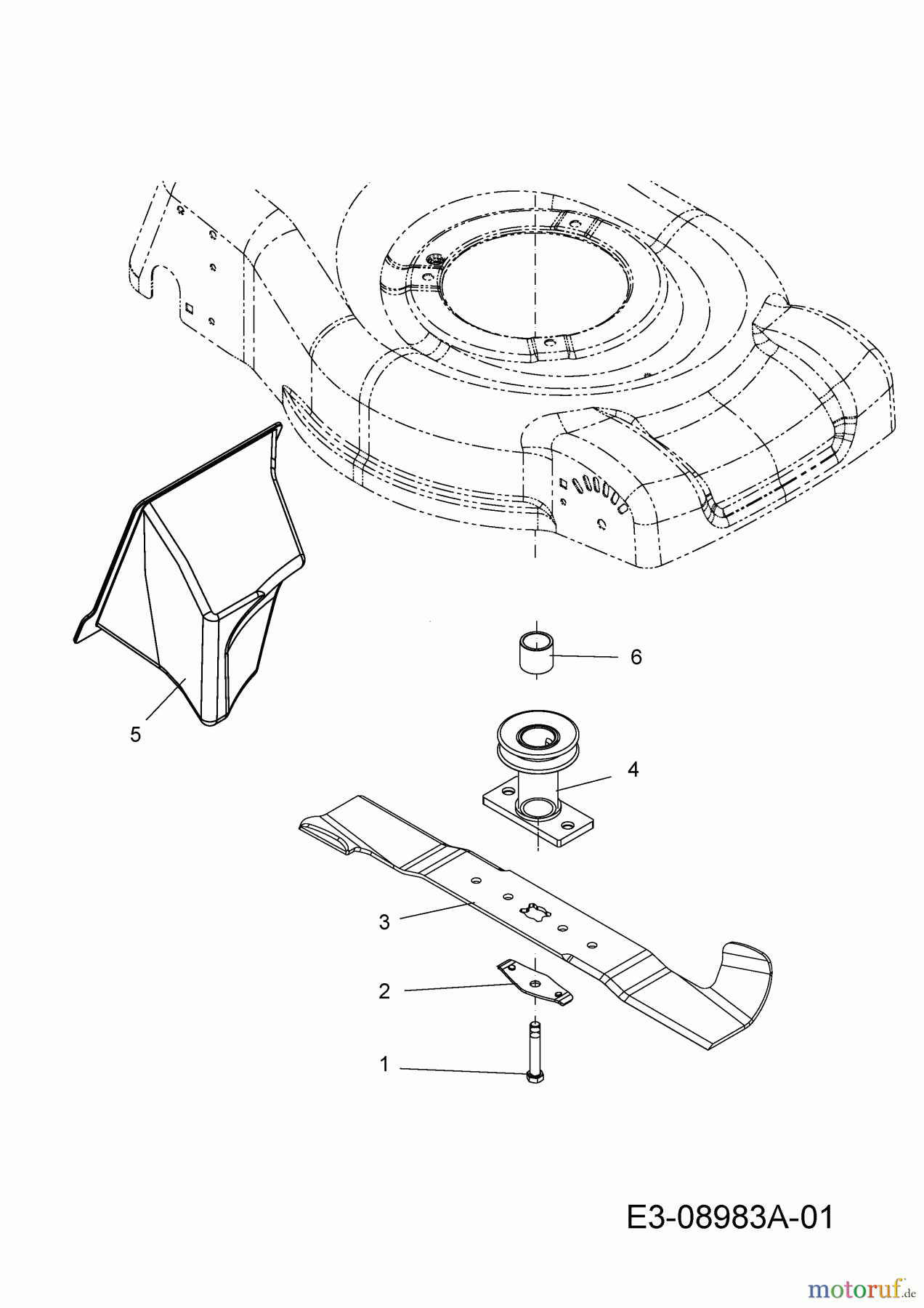 Wolf-Garten Petrol mower self propelled A 460 AHVHW 12AQTVCQ650 (2015) Blade, Blade adapter, Mulch plug