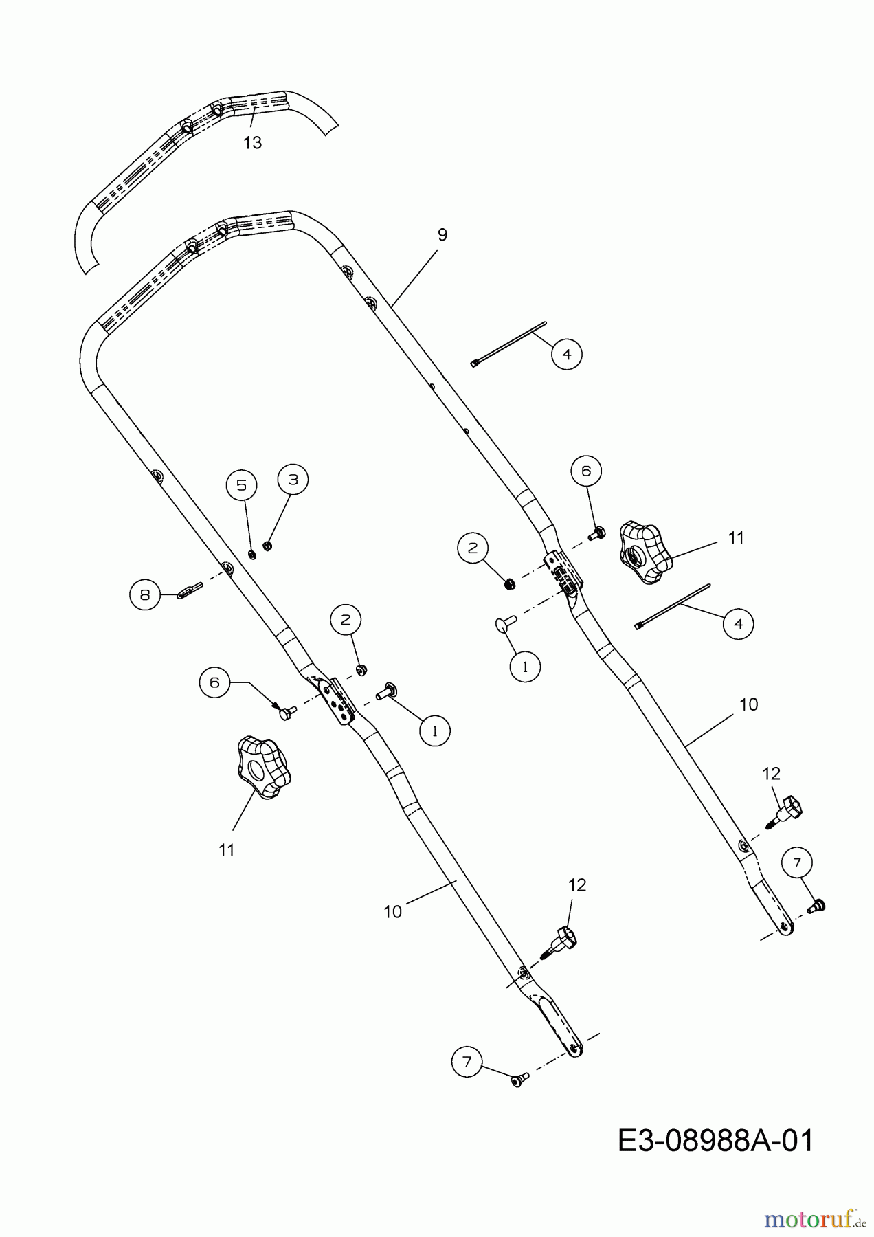  Mr. Bricolage Petrol mower self propelled BE 53 HW 12A-PH5L648  (2015) Handle