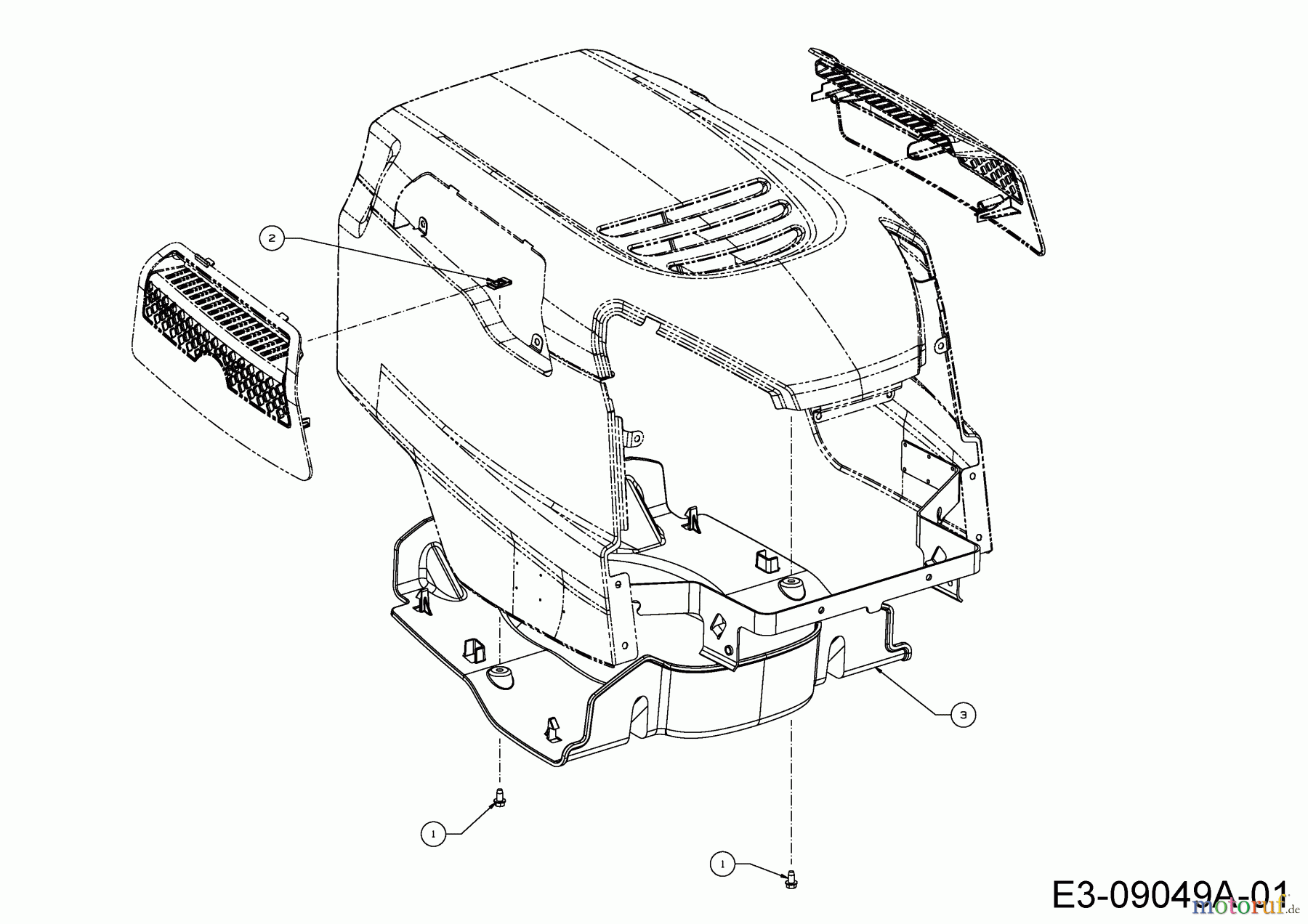  WOLF-Garten Expert Lawn tractors Expert 105.220 H 13HU99WN650  (2016) Engine duct