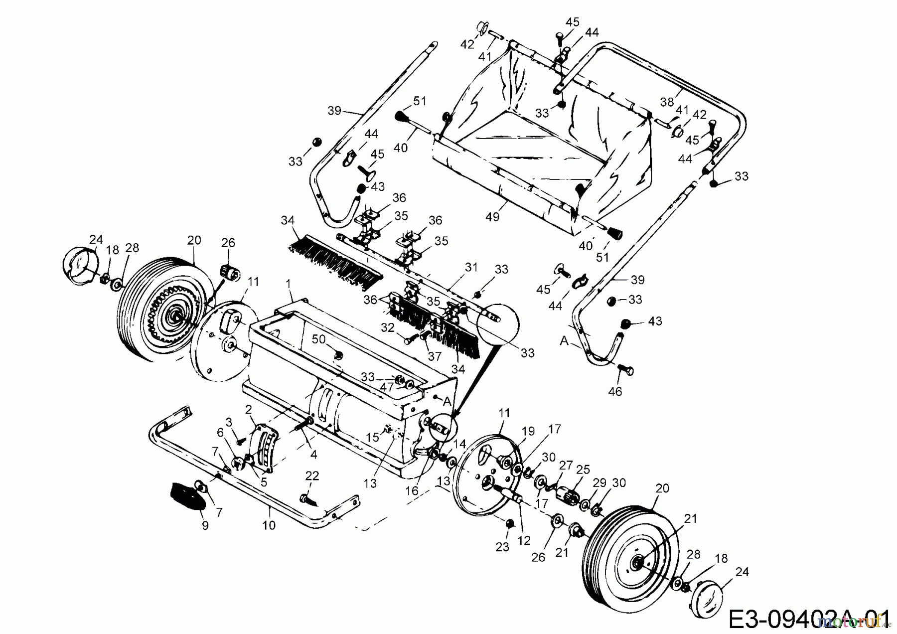  MTD Accessories Accessories hand held machines Sweeper 45-0218  (190-142-000) 190-142-000  (1996) Basic machine