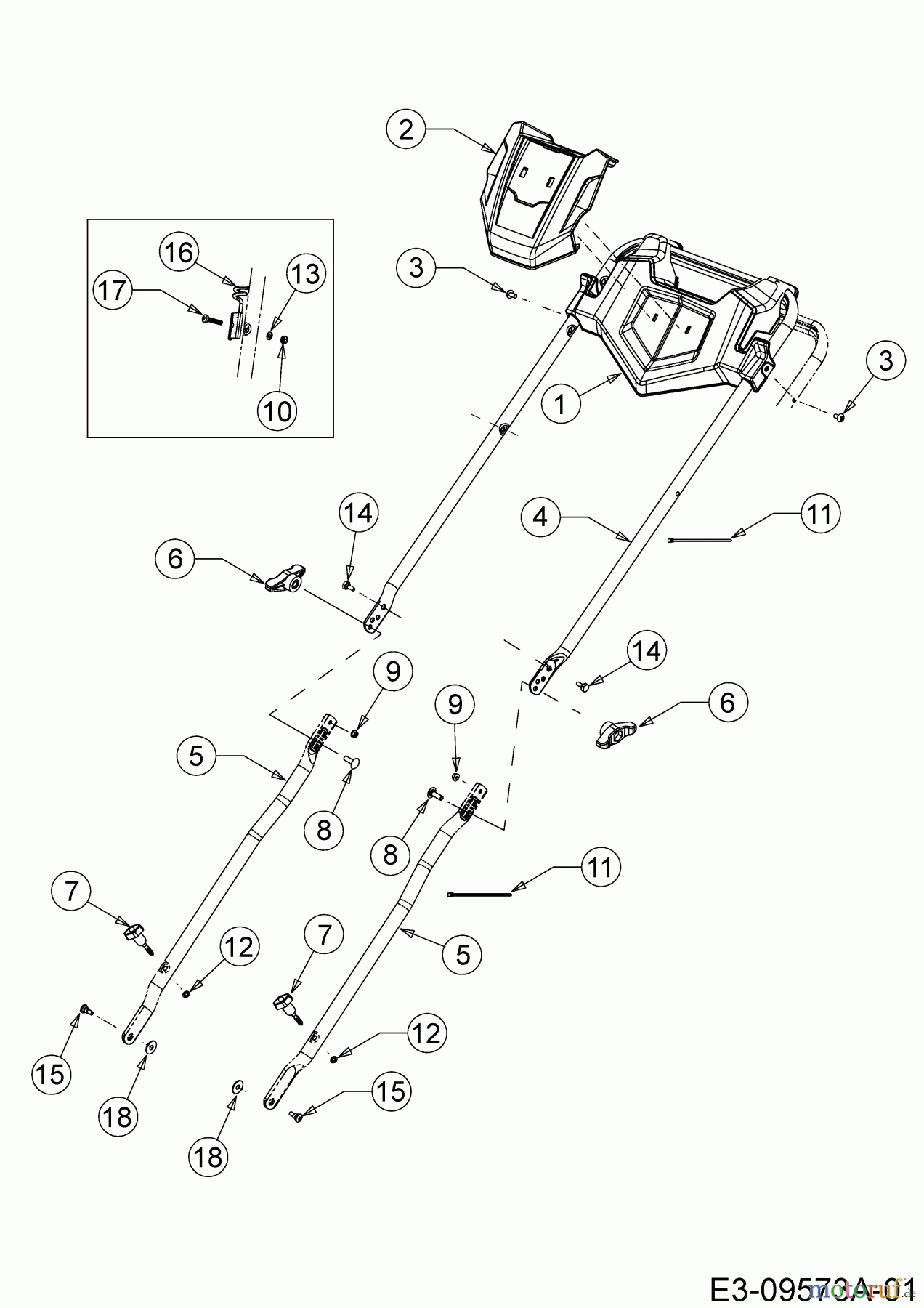 WOLF-Garten Expert Petrol mower self propelled Expert 46 BA V HW 12ABTV5E650 (2017) Handle