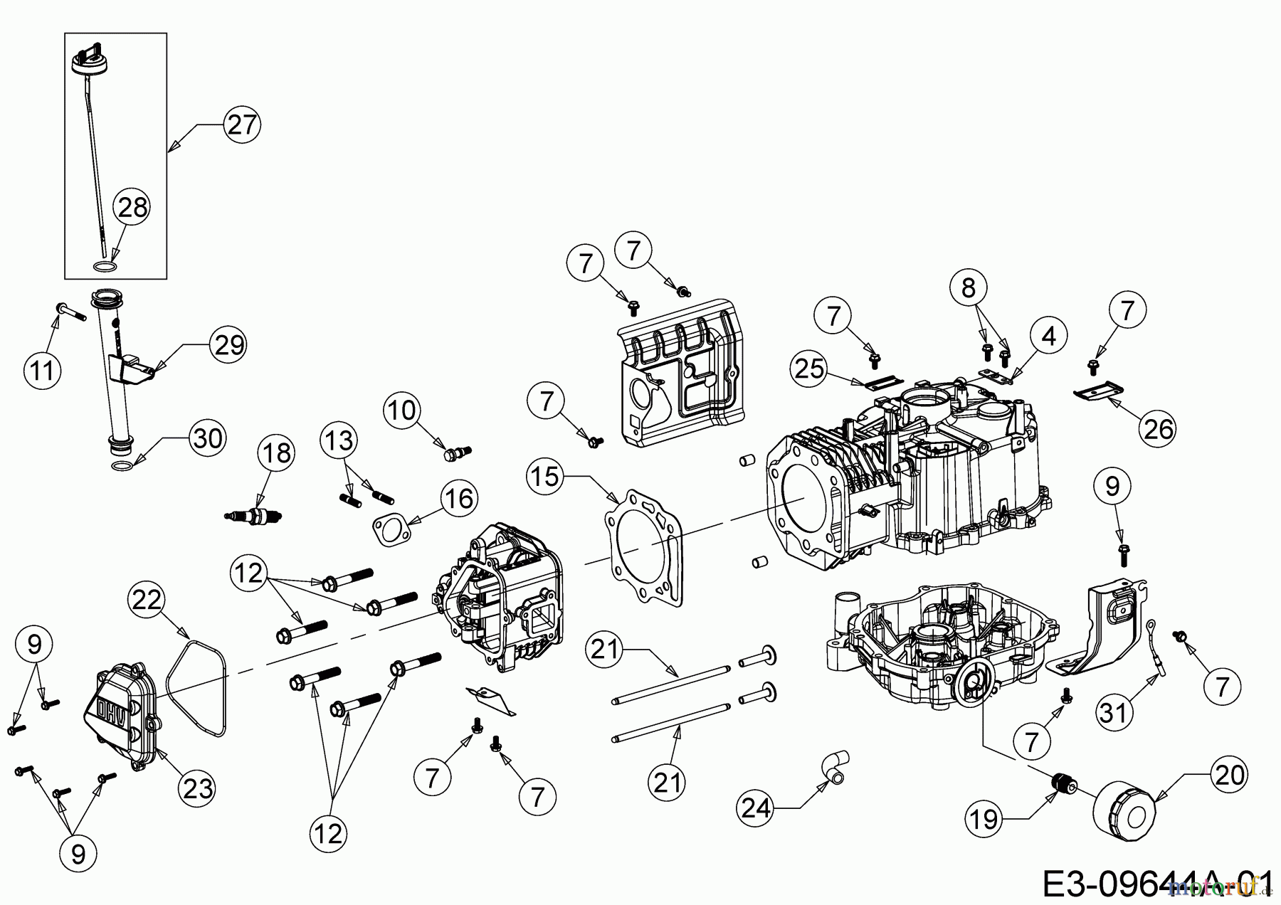 MTD-Engines MTD vertical 4 X 90 HU 752Z4X90HU (2016) Piston, Crankshaft, Sump base