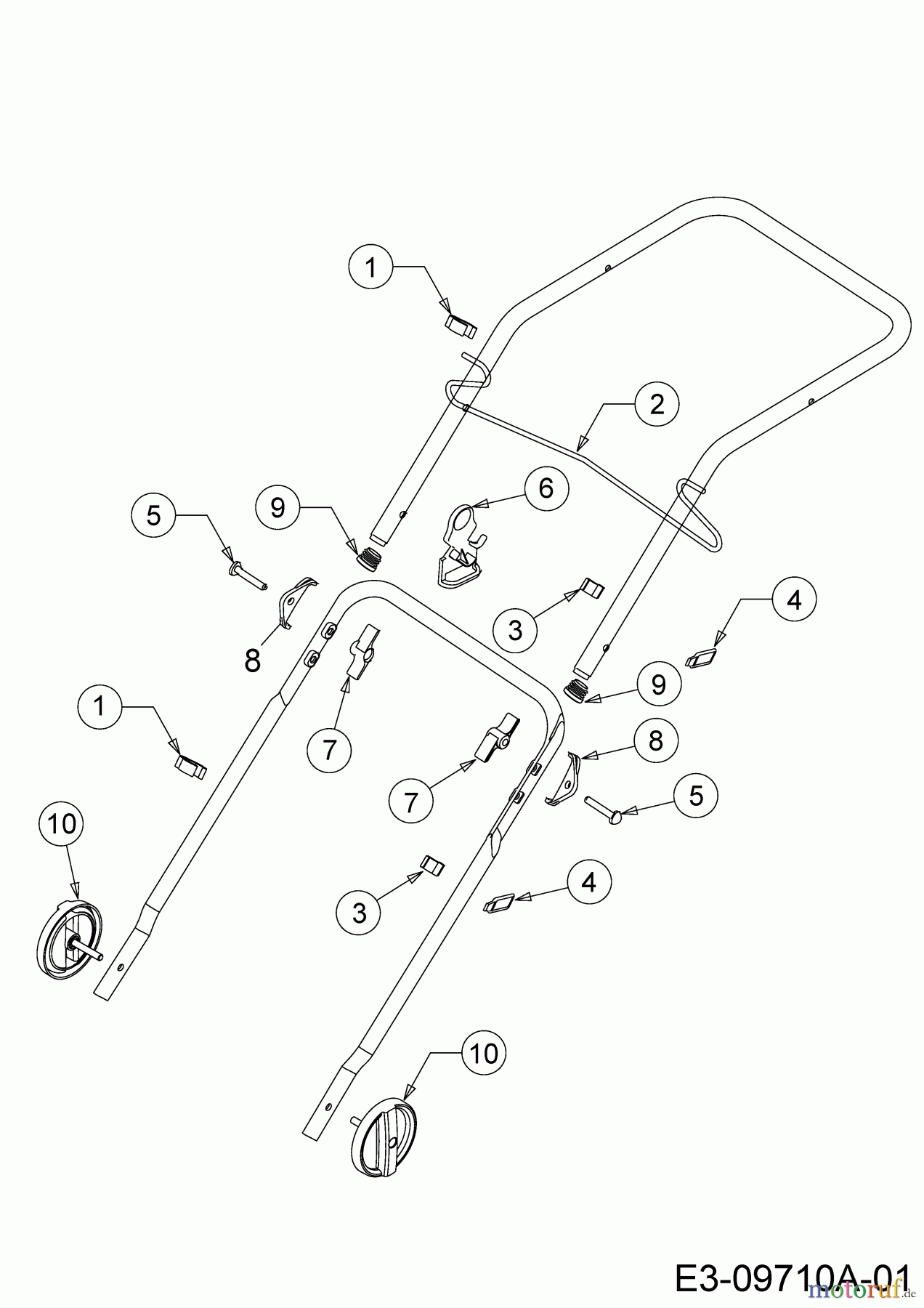  WOLF-Garten Expert Electric mower self propelled Expert 40 EA 18BRH1K-C50  (2013) Mounting parts handle