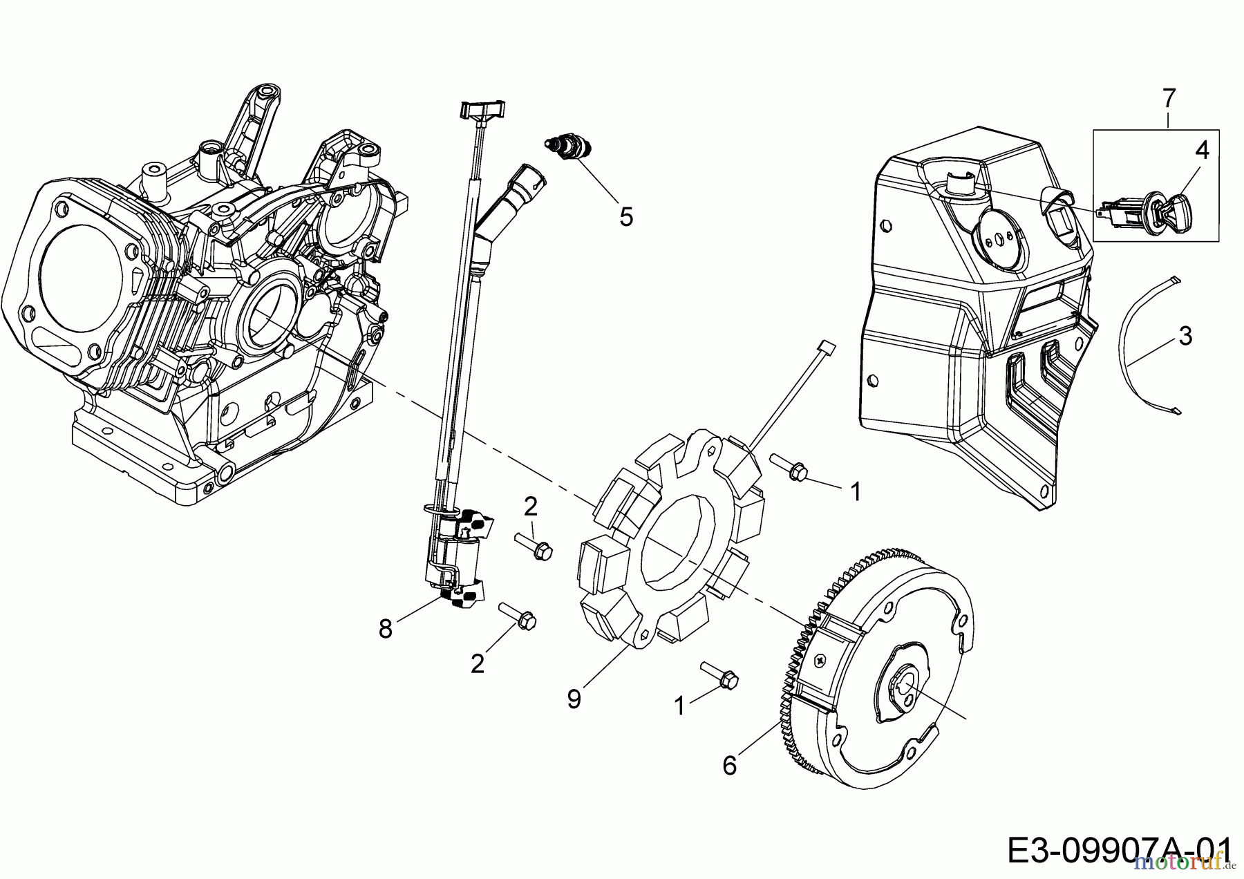 MTD-Motoren Horizontal 683-WH 752Z683-WH (2017) Schwungrad, Zündschlüssel, Zündung