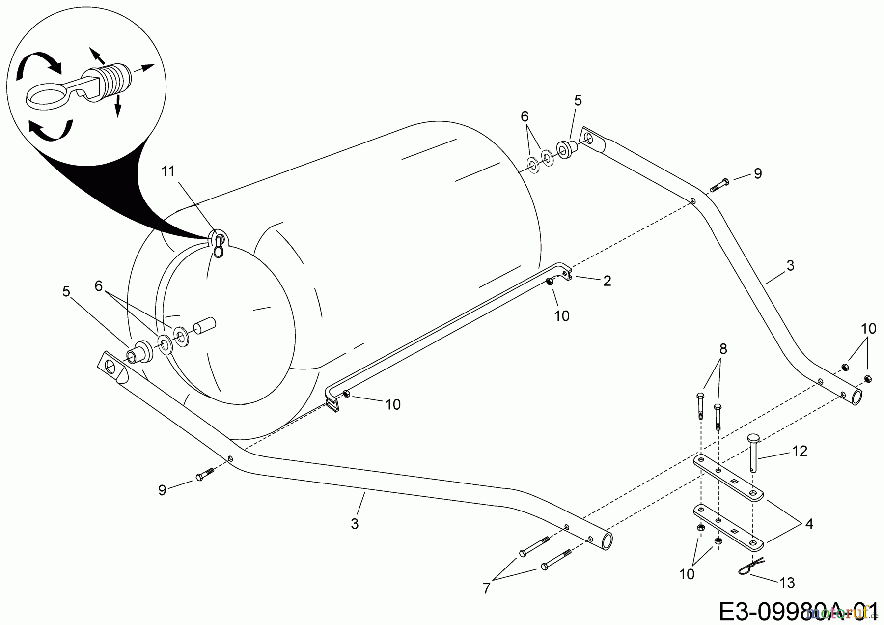 MTD Accessories Accessories garden and lawn tractors Roller 45-02681 (190-229-000) 190-229-000 (2016) Basic machine