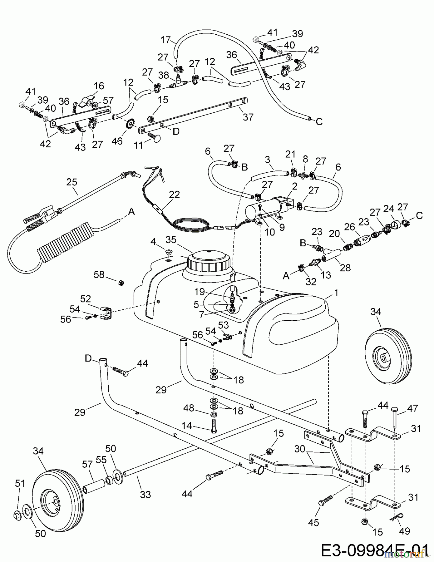 MTD Accessories Accessories garden and lawn tractors Sprayer 45-02924 (190-155-000) 190-155-000 (2013) Basic machine