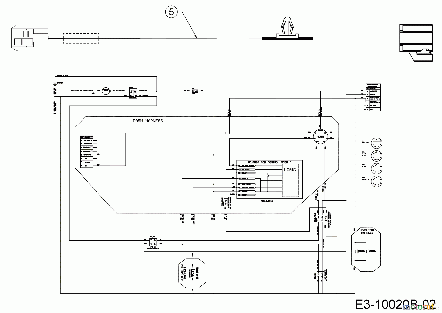  Cub Cadet Lawn tractors XT2 PS107 13AGA1CS603  (2018) Wiring diagram reverse