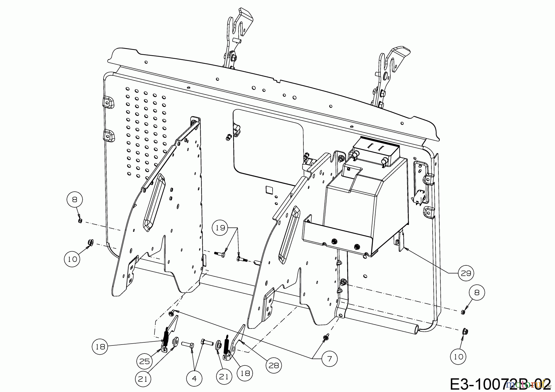  Cub Cadet Lawn tractors XT1 OR106 13B8A1CR603  (2018) Retaining bracket battery cover, Ratchet grass bag