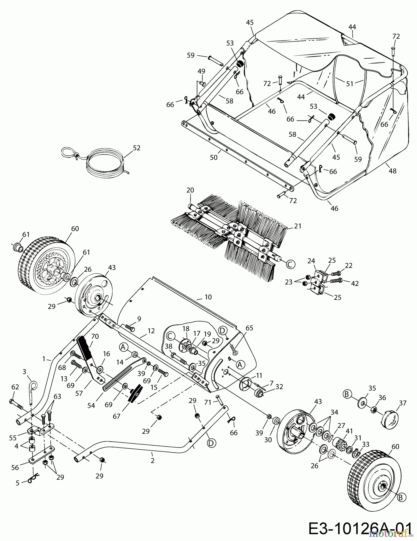 MTD Accessories Accessories garden and lawn tractors Sweeper 45-03201 (190-163A000) 190-163A000 (2018) Basic machine