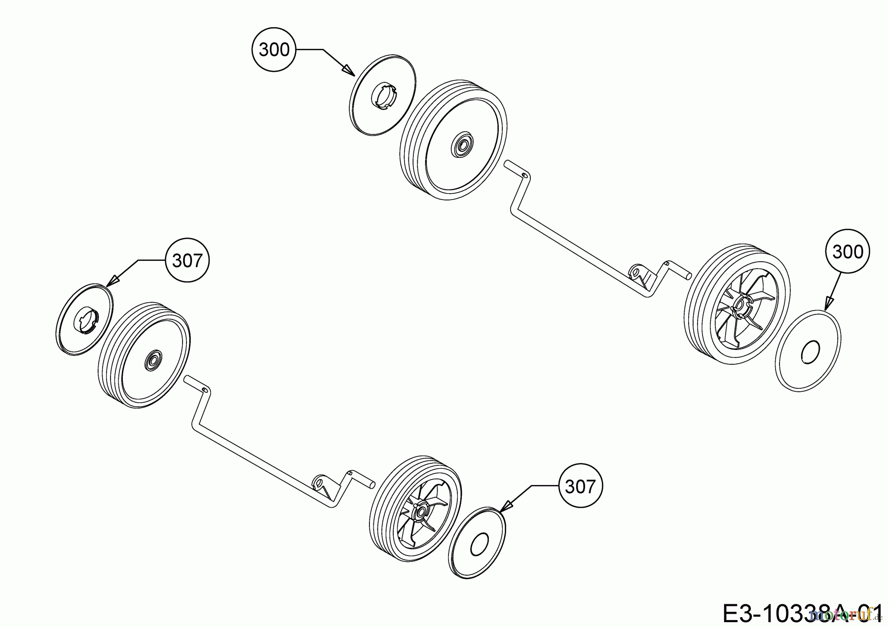  Wolf-Garten Electric mower Blue Power 40 E 18BWH1Z1C50  (2015) Hub caps