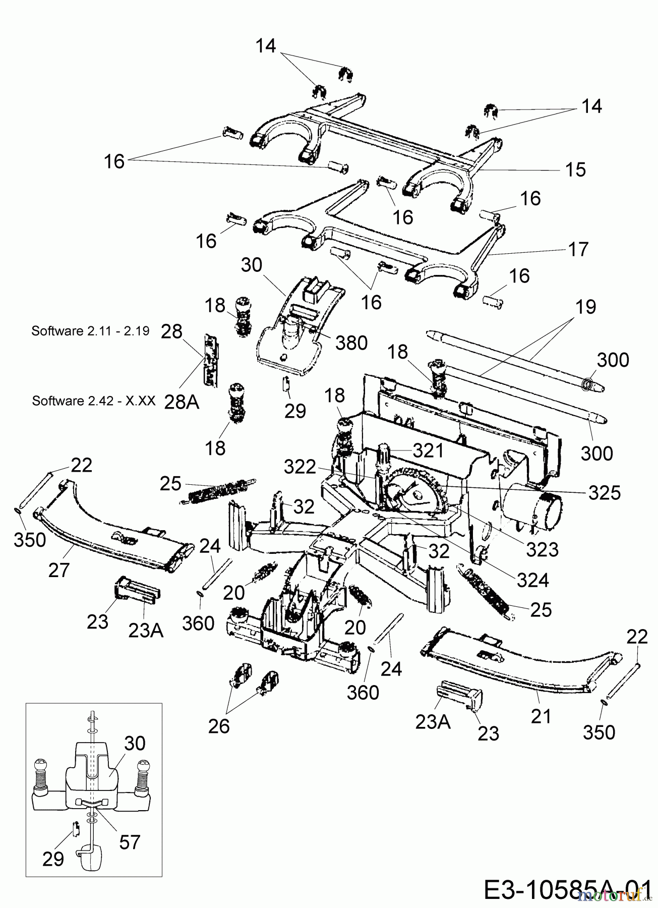  Wolf-Garten Robotic lawn mower Robo Scooter 3000 18AO30LF650  (2013) Front board, Height adjustment, Flater