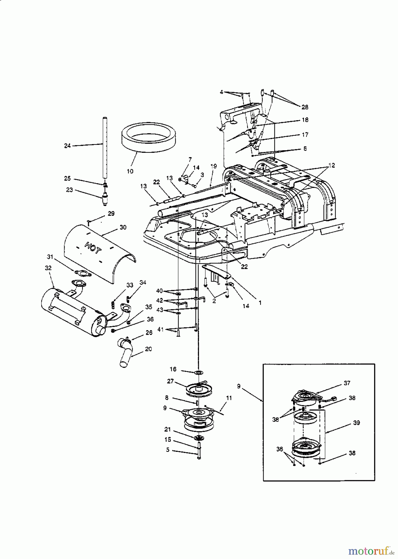  Cub Cadet Zero Turn Z 54 53CA1B6K603  (2000) Muffler, Control cables, Electric clutch