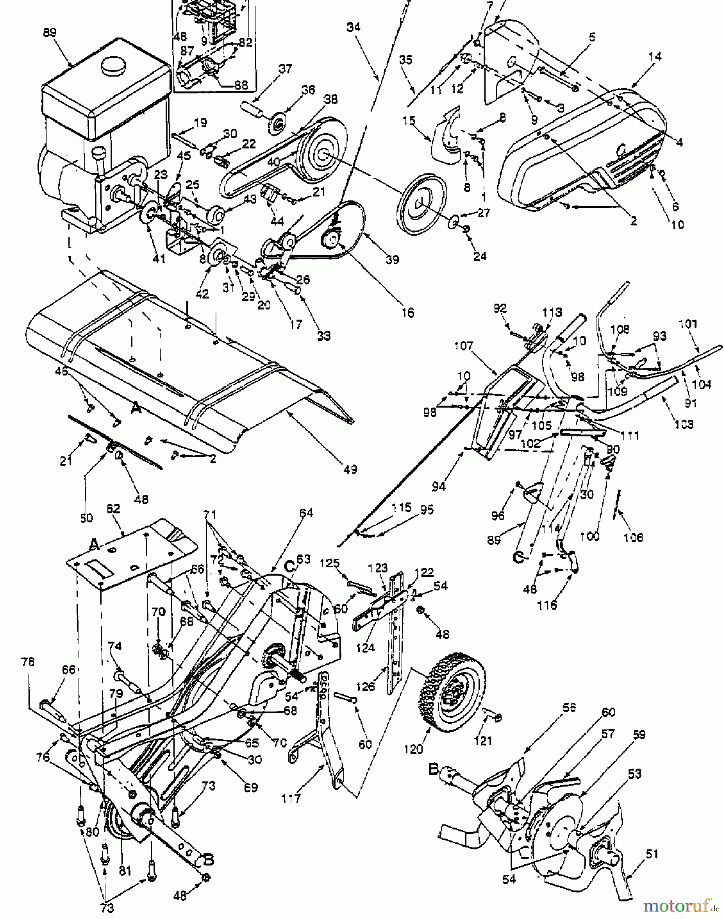  MTD Tillers T 380 21A-380-678  (1999) Basic machine