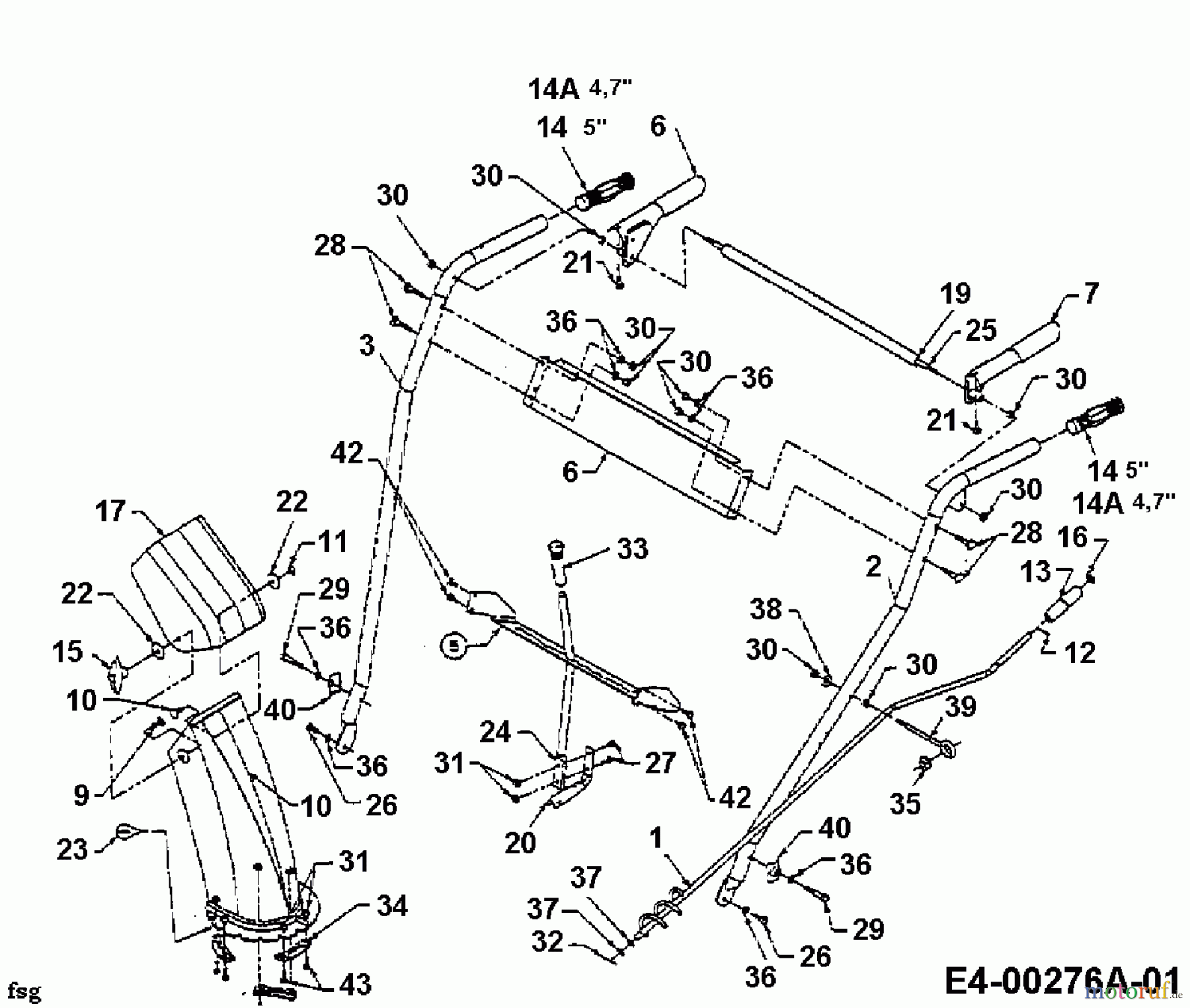 MTD Snow throwers 611 D 31A-611D678 (1999) Discharge chute, Handle