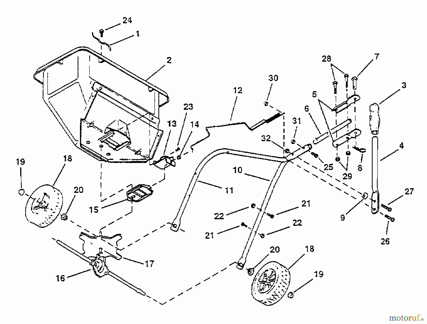MTD Accessories Accessories garden and lawn tractors Spreader 45-0241 (196-030-000) 190-565-000 (1999) Basic machine