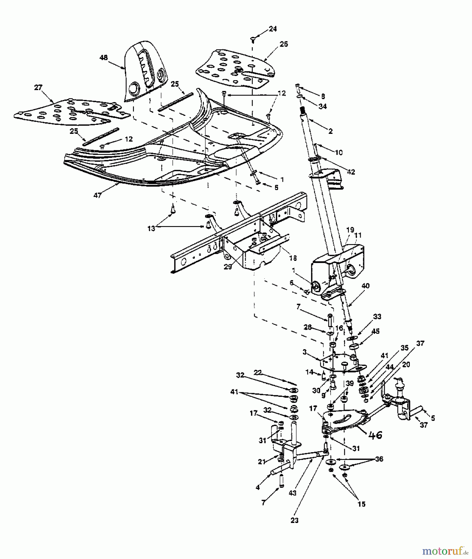  Yard-Man Lawn tractors DX 70 13A-325-643  (2000) Steering, Pivot bar