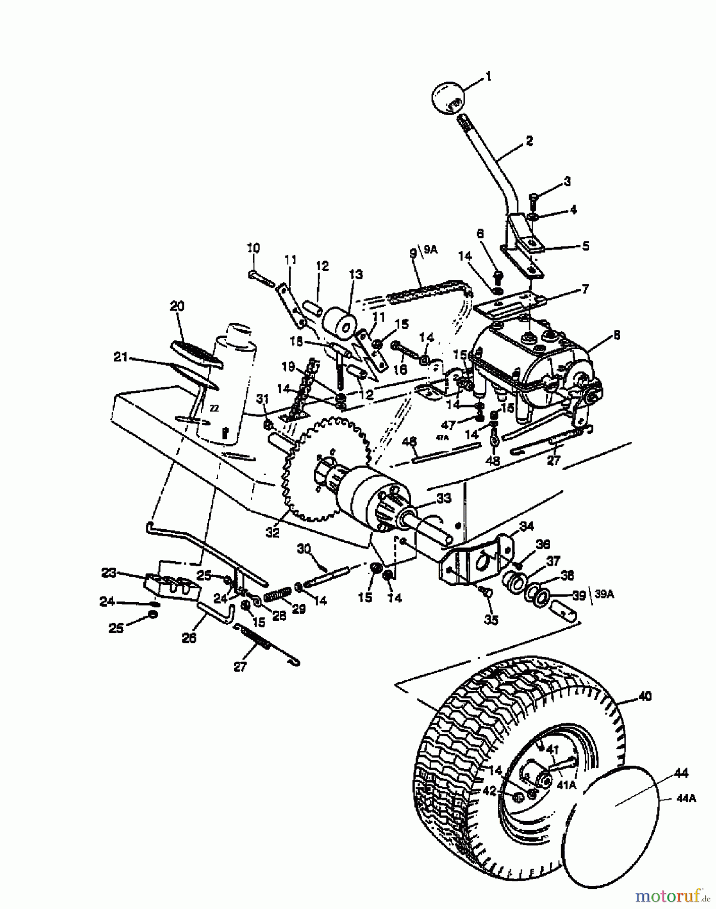  MTD Lawn tractors F 125 13A-523-678  (2000) Front axle