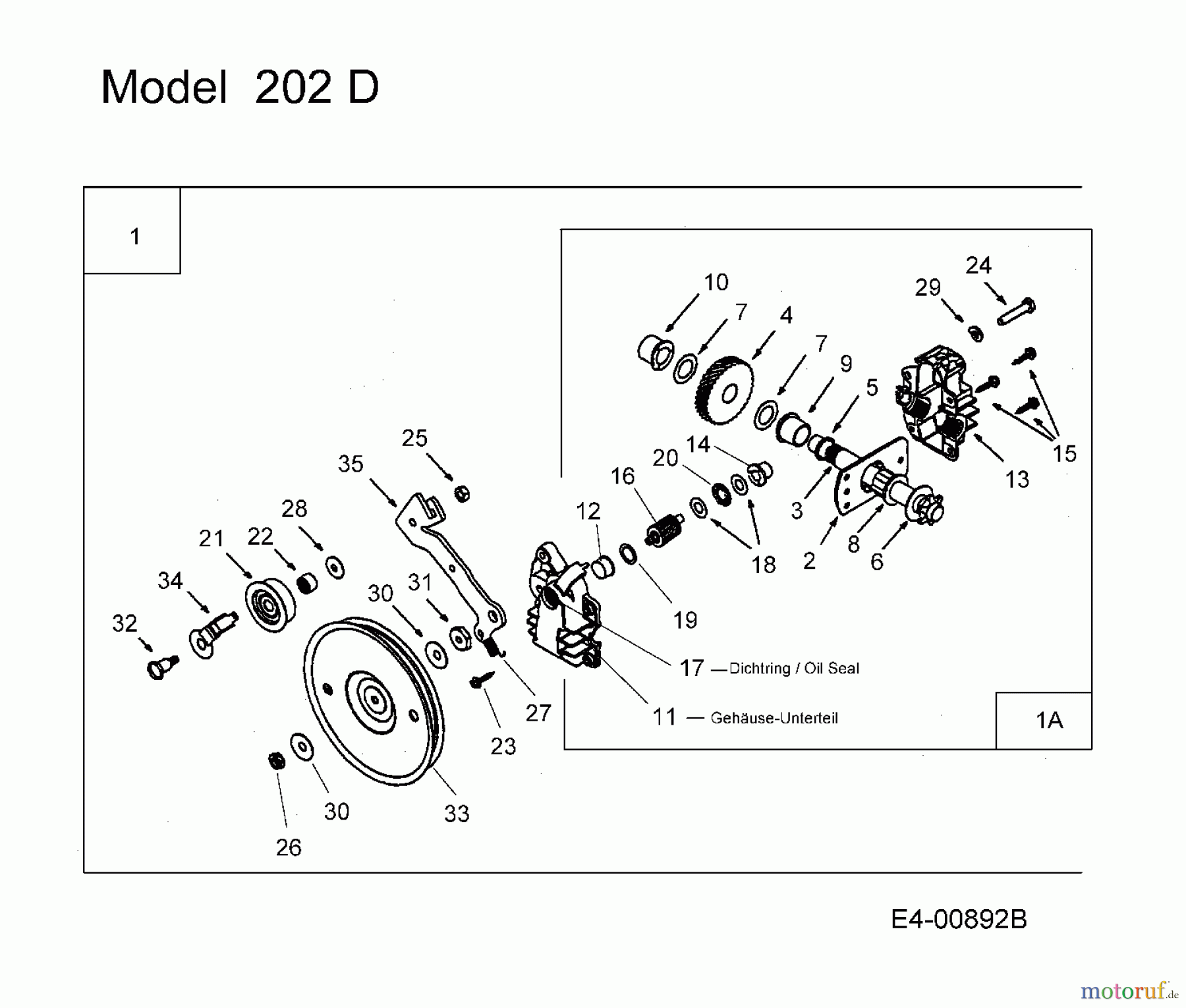  MTD Leaf blower, Blower vac 202 24A-202K678  (2012) Gearbox