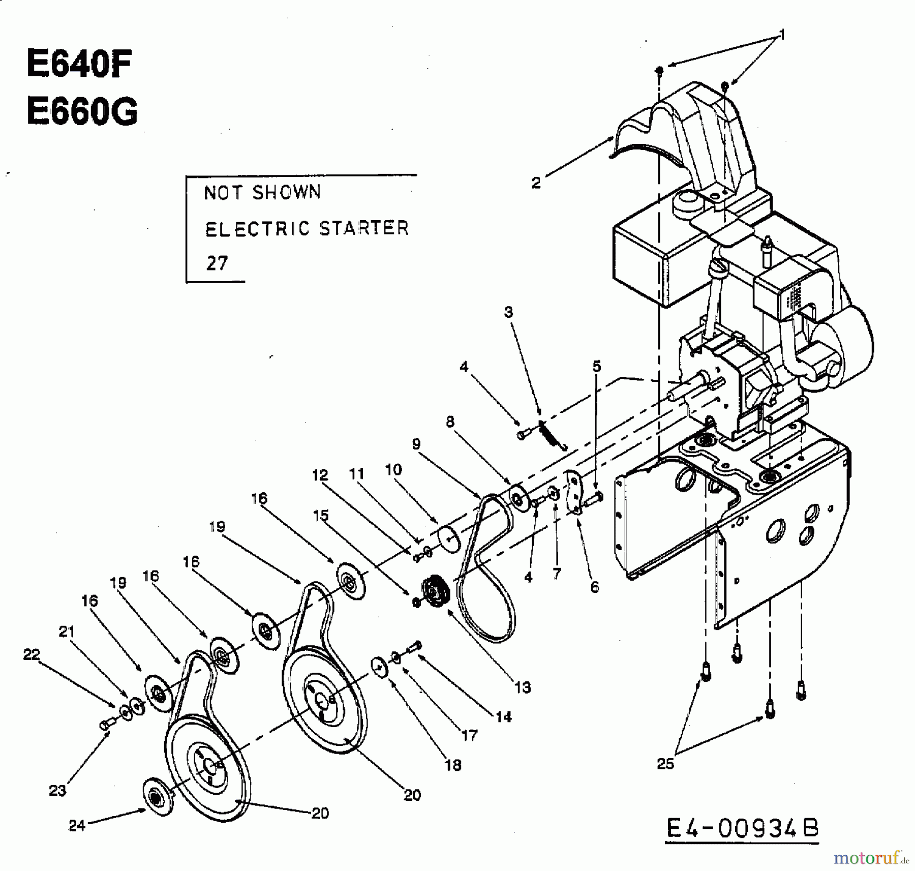  MTD Snow throwers E 640 F 31AE640F678  (2000) Electric starter, Belts