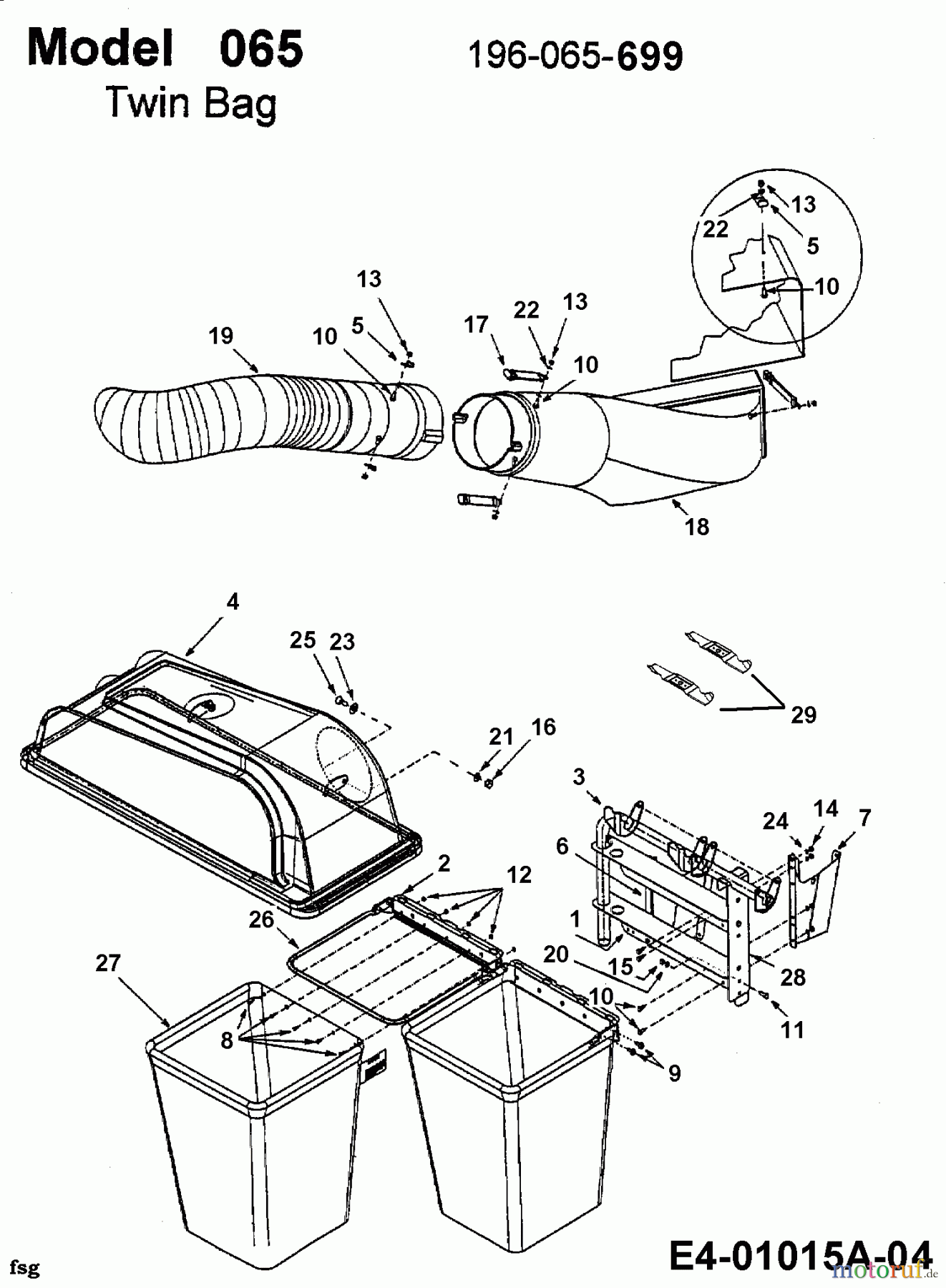 MTD Accessories Accessories garden and lawn tractors Grass catcher for 400 series 196-065-699 (2000) Grass box