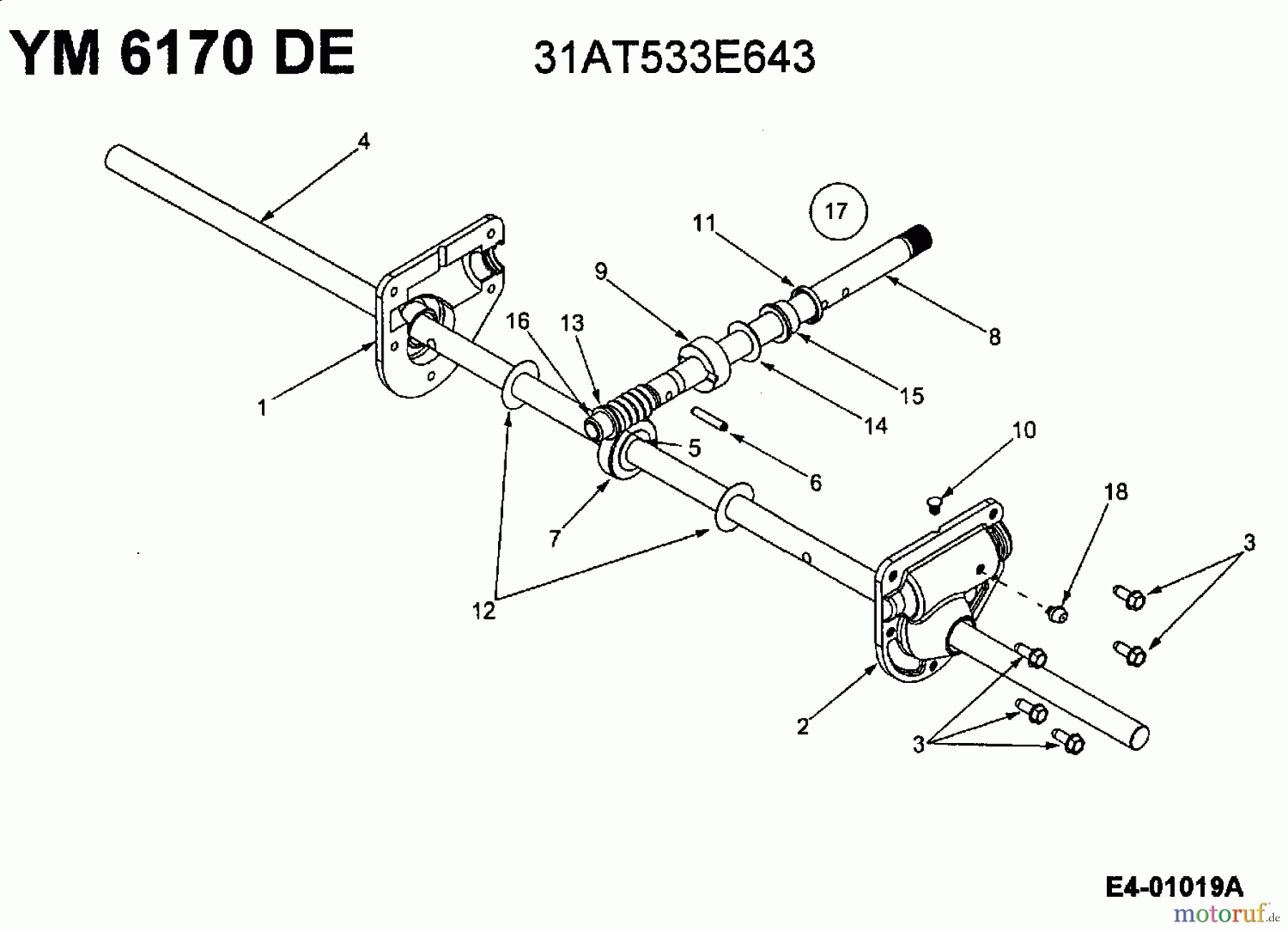 Yard-Man Snow throwers E 533 E 31AE533E643 (2001) Auger gearbox
