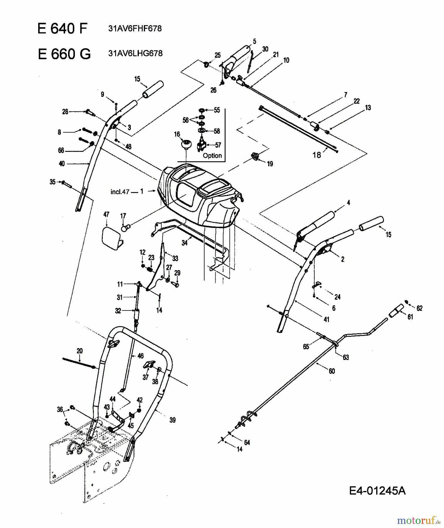  MTD Snow throwers E 660 G 31AV6LHG678  (2005) Dashboard, Handle, Chute rod