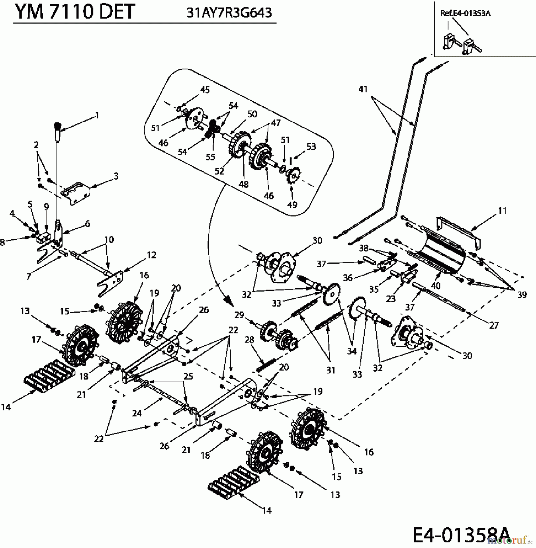 Yard-Man Snow throwers YM 7110 DET 31AY7R3G643 (2006) Track drive