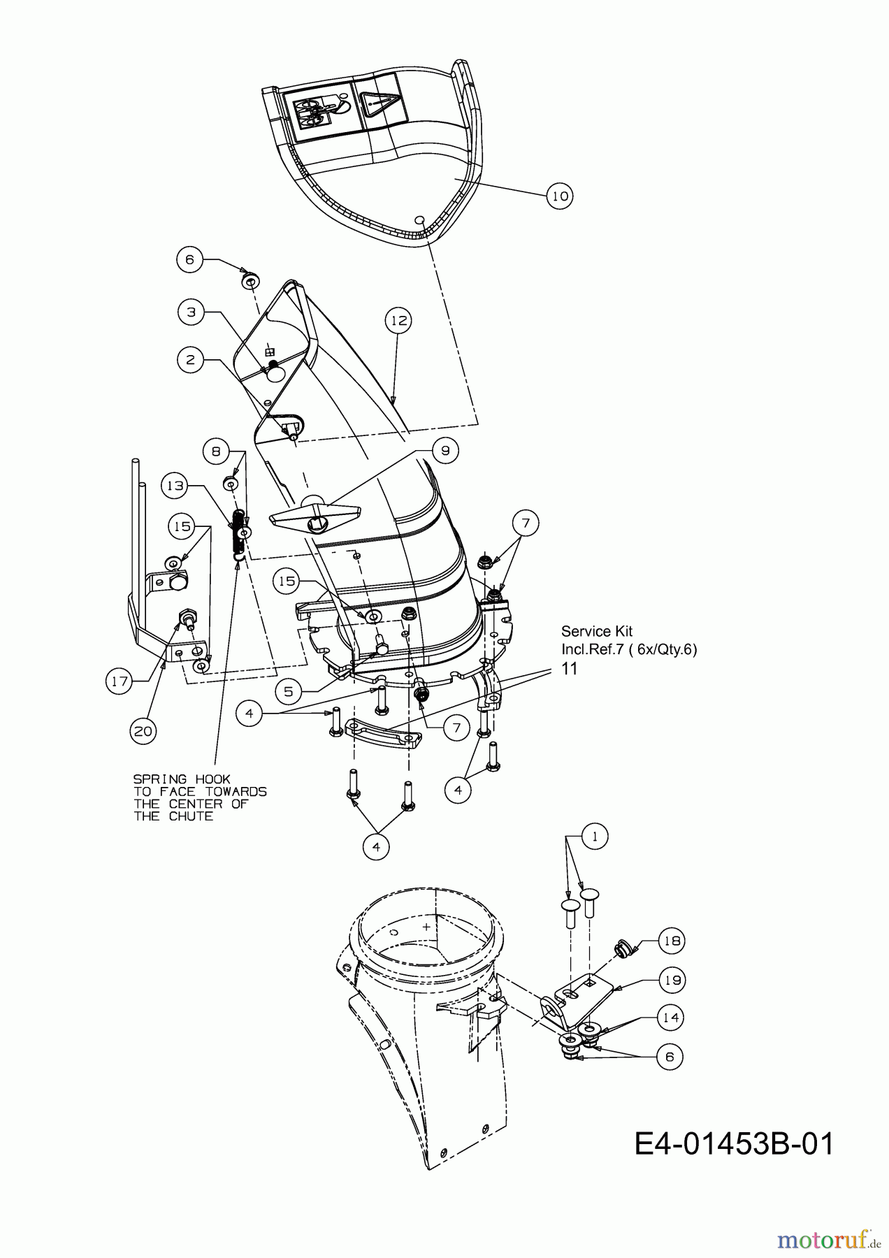 MTD Snow throwers E 740 F 31AV7W0F678 (2009) Discharge chute