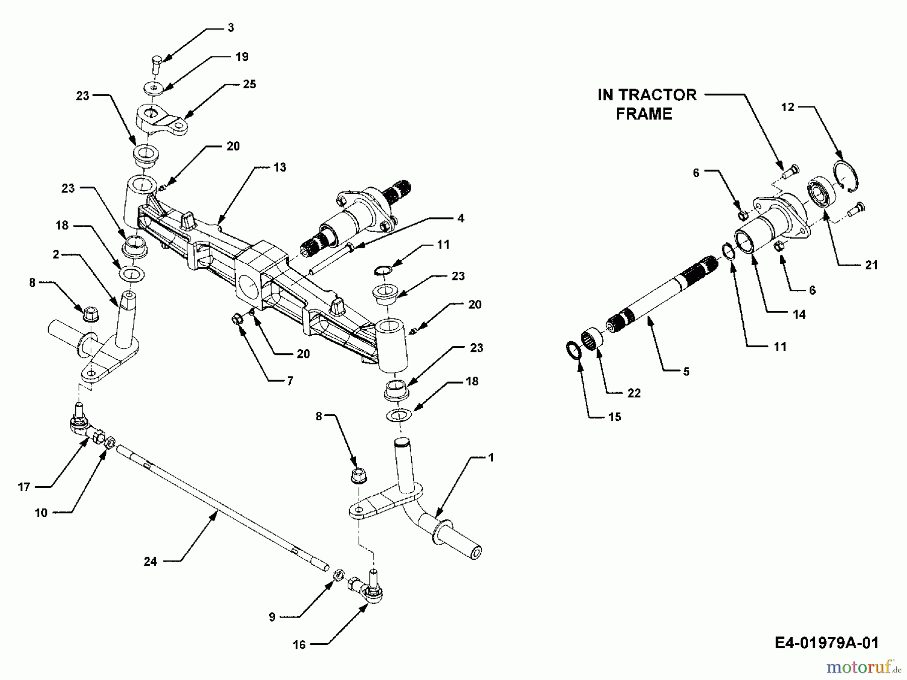 Cub Cadet Garden tractors HDS 3235 14A-676-603 (1999) Front axle