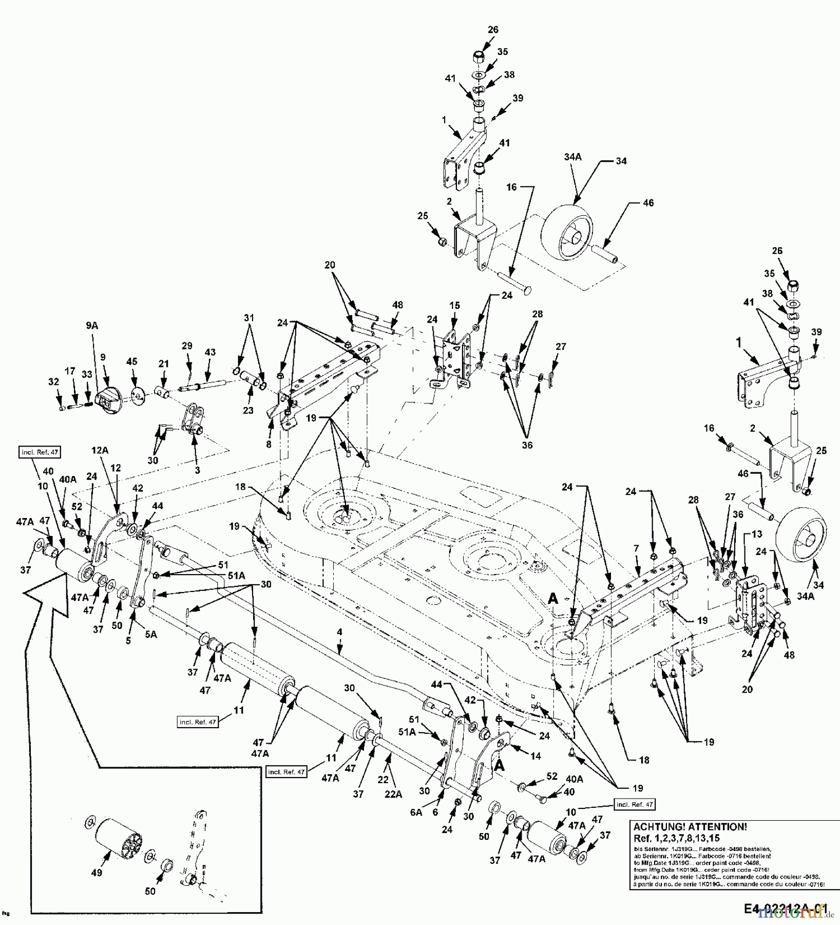 MTD Zubehör Zubehör Garten- und Rasentraktoren Mähwerke für 3000 SD Serie, Mähwerk 54