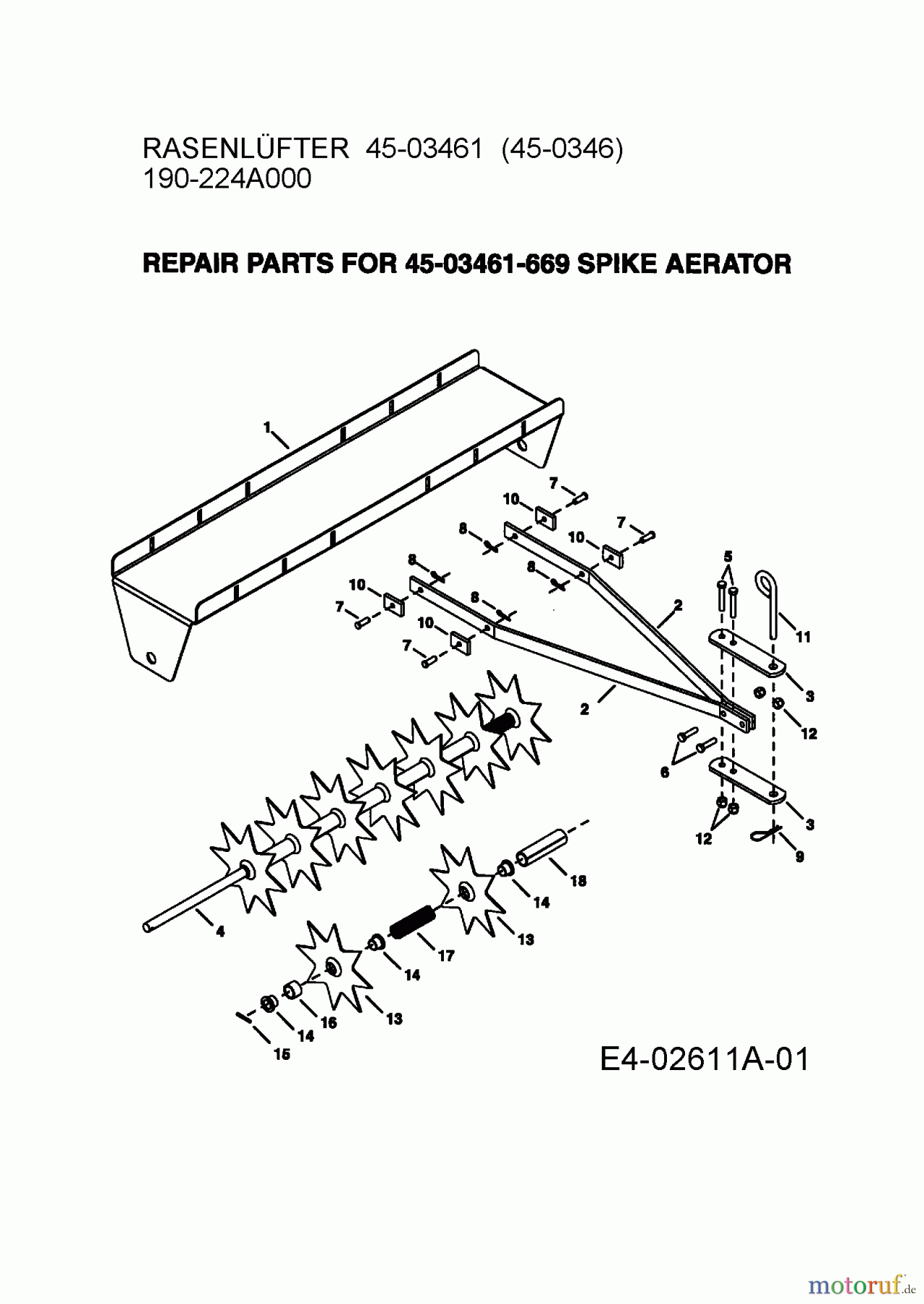  MTD Accessories Accessories garden and lawn tractors Groomer 45-03461-669  (190-224B000) 190-224B000  (2010) Basic machine