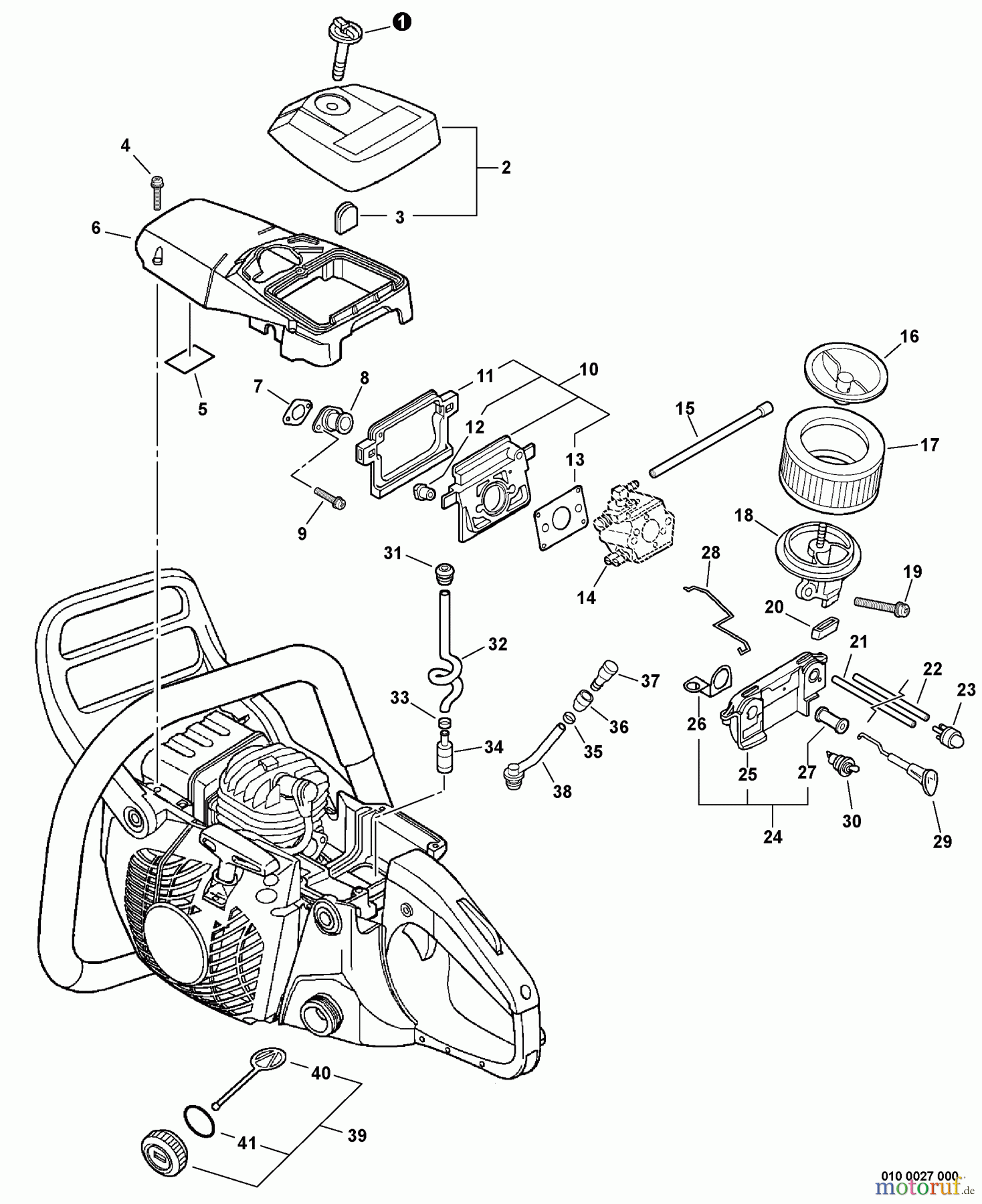  Echo Sägen, Kettensägen CS-450 - Echo Chainsaw,  Intake, Cylinder Cover, Ignition Switch, Fuel System