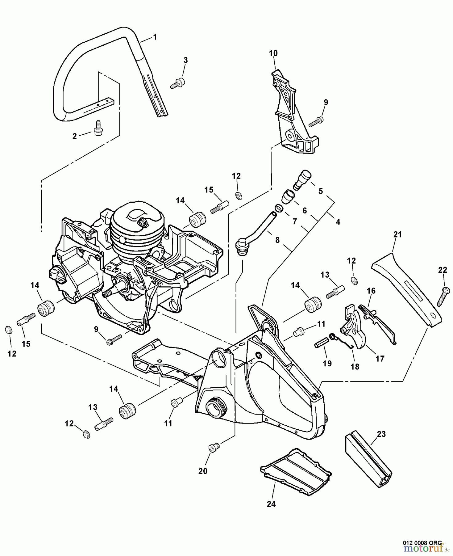  Echo Sägen, Kettensägen CS-530 - Echo Chainsaw, S/N: C02904001001 - C02904999999 Handles, Throttle Control