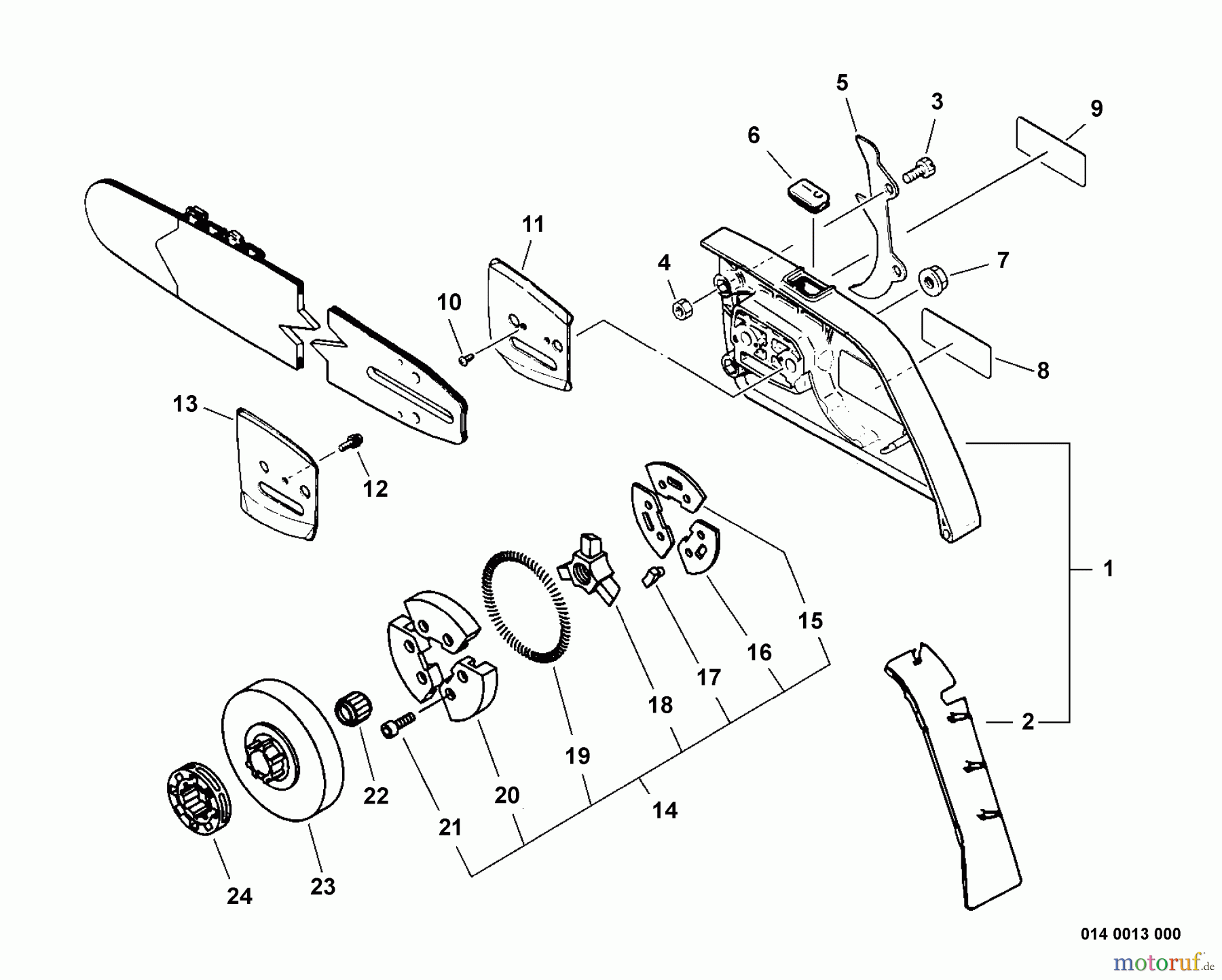  Echo Sägen, Kettensägen CS-8000 - Echo Chainsaw, S/N: C48003001001 - C48003999999 Clutch