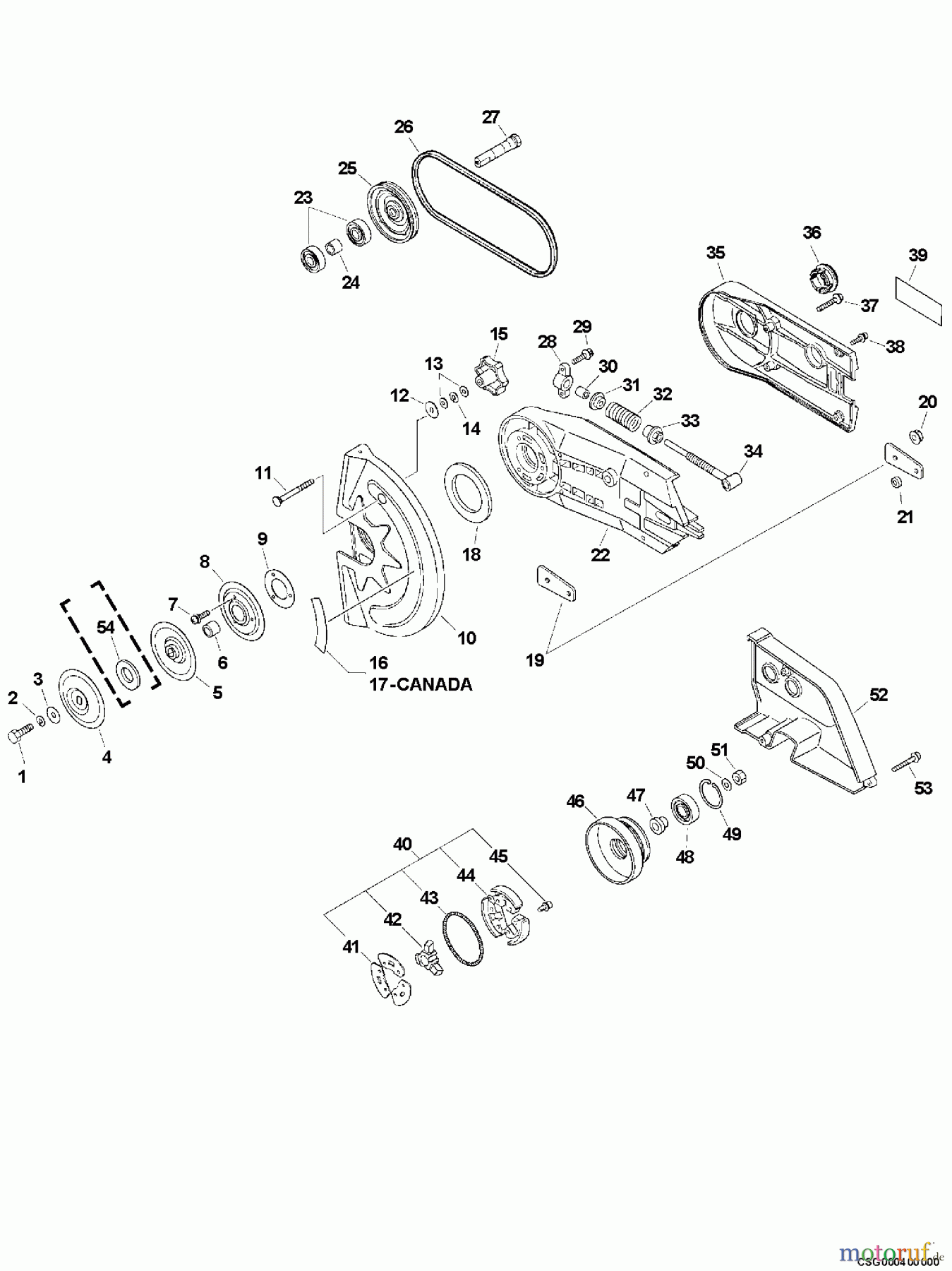 Echo Trennsägen CSG-670 - Echo Cut-Off Saw, S/N: 001001 - 999999 (Type 1E) Blade Cover, Arm Cover, Belt, Clutch