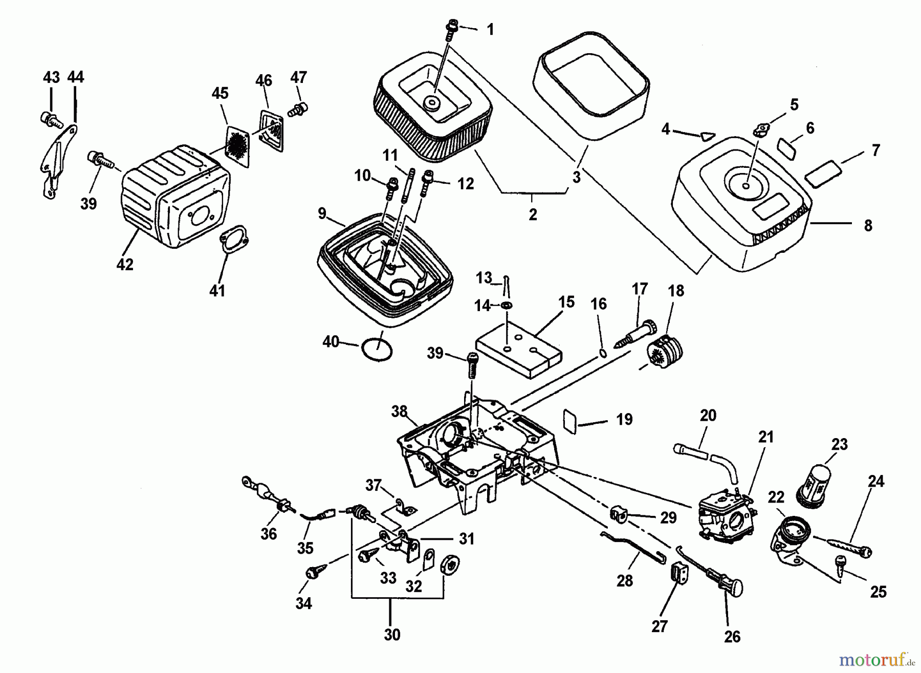  Echo Trennsägen CSG-6700 - Echo Cut-Off Saw (Type 1E) Intake, Exhaust, Air Cleaner