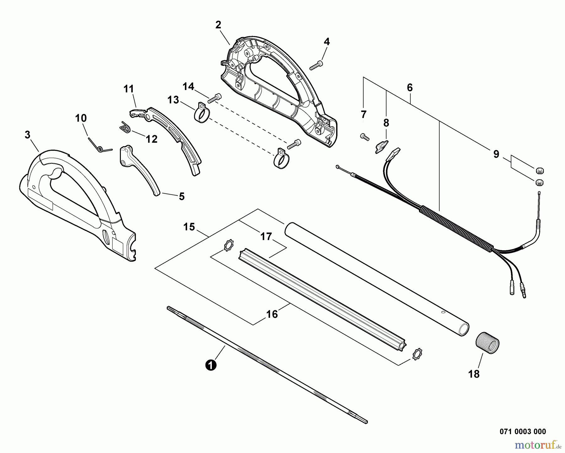  Echo Hochentaster PPT-280 - Echo Pole Saw / Pruner, S/N: E08011001001 - E08011999999 Control Handle