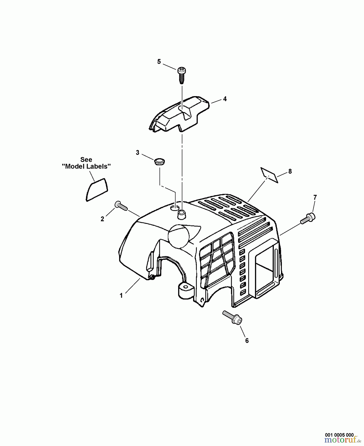 Echo Trimmer, Faden / Bürste GT-200i - Echo String Trimmer, S/N:S80213001001 - S80213999999 Cylinder Cover