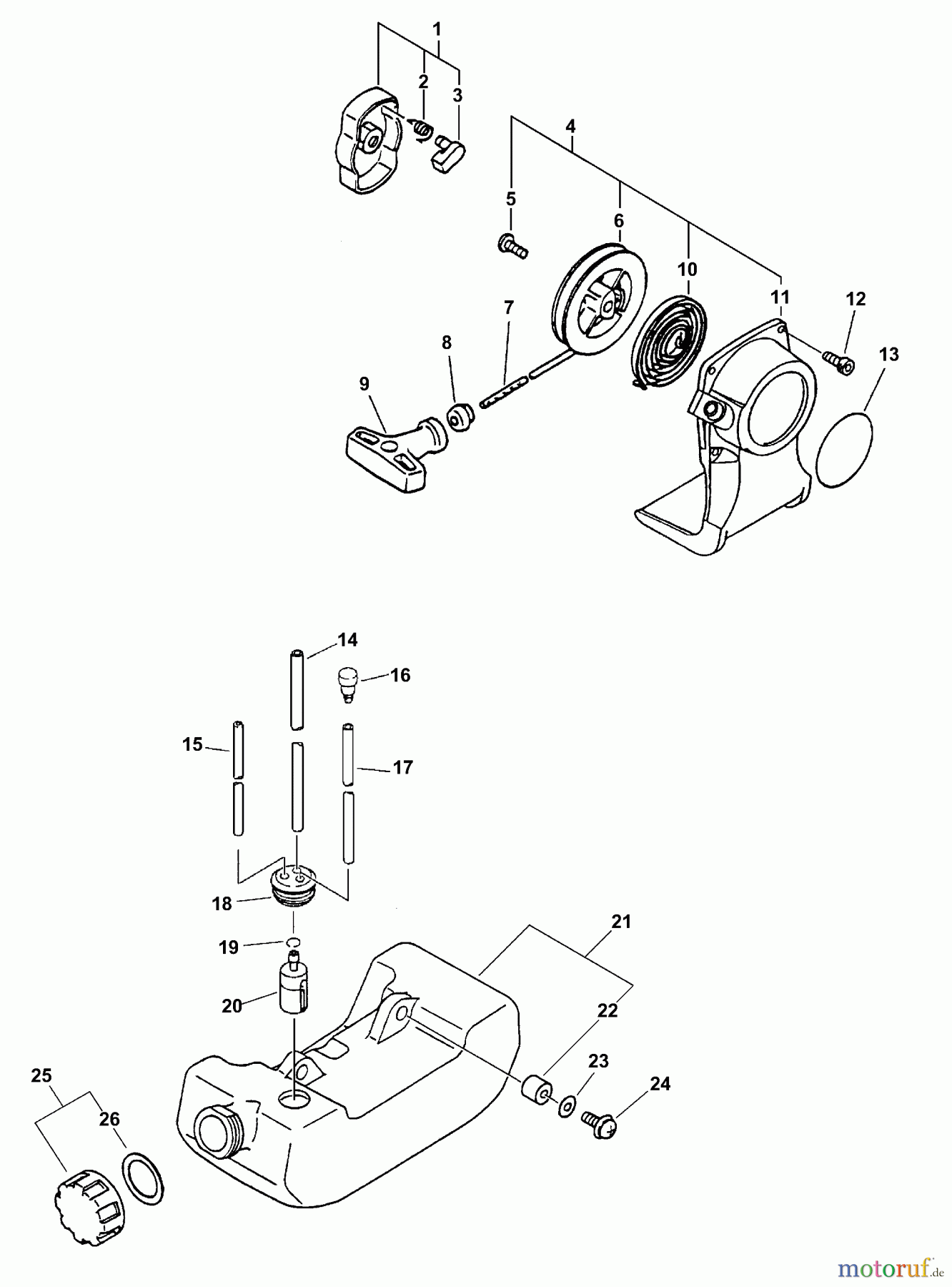 Echo Trimmer, Faden / Bürste SRM-2100 - Echo String Trimmer, S/N:159491 - 999999 (Type 1) Starter, Fuel System
