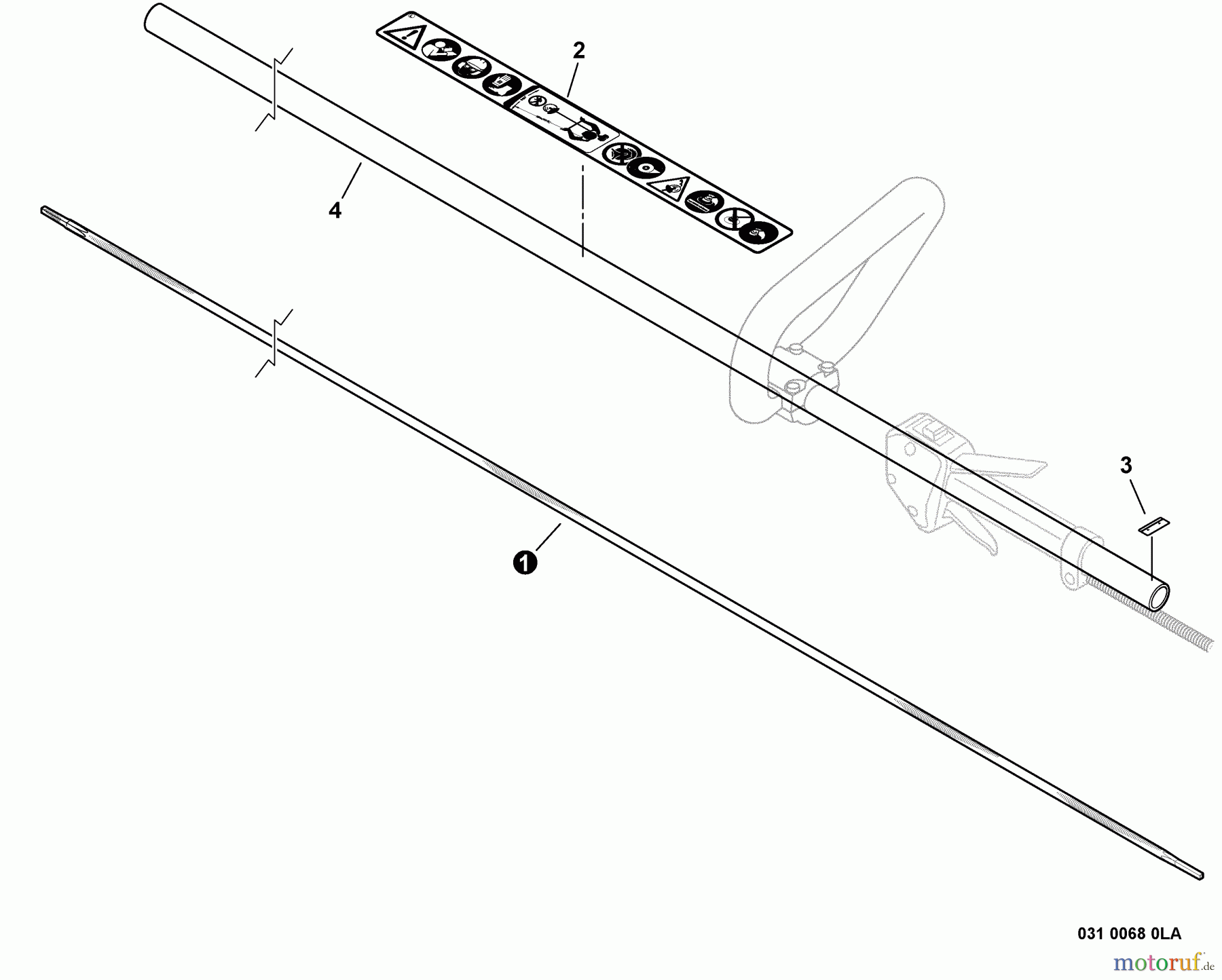Echo Trimmer, Faden / Bürste SRM-22GES - Echo String Trimmer Main Pipe, Flexible Driveshaft