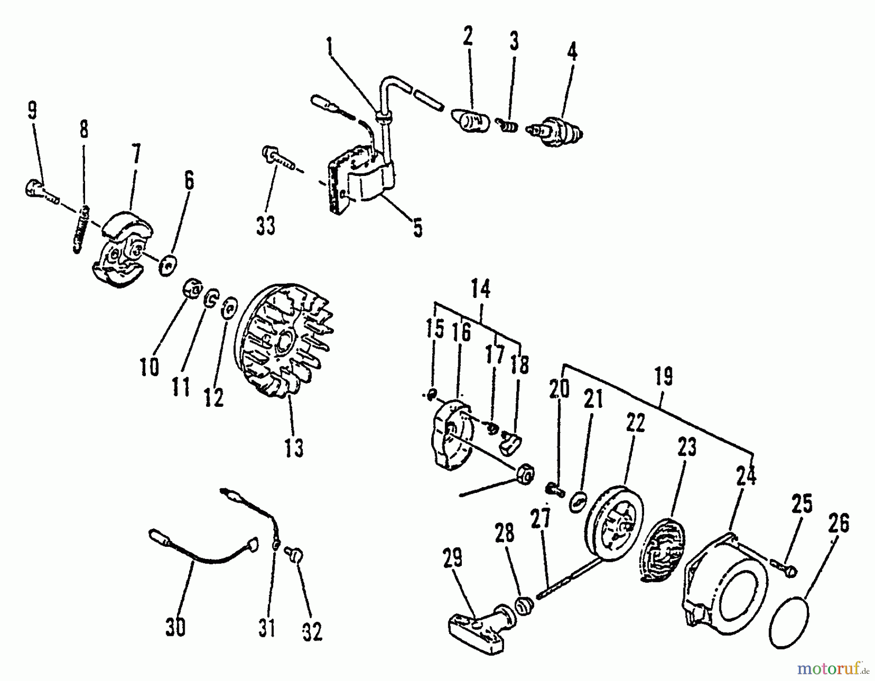 Echo Trimmer, Faden / Bürste SRM-2510 - Echo String Trimmer, S/N:061969 - 079351 Clutch, Ignition, Starter