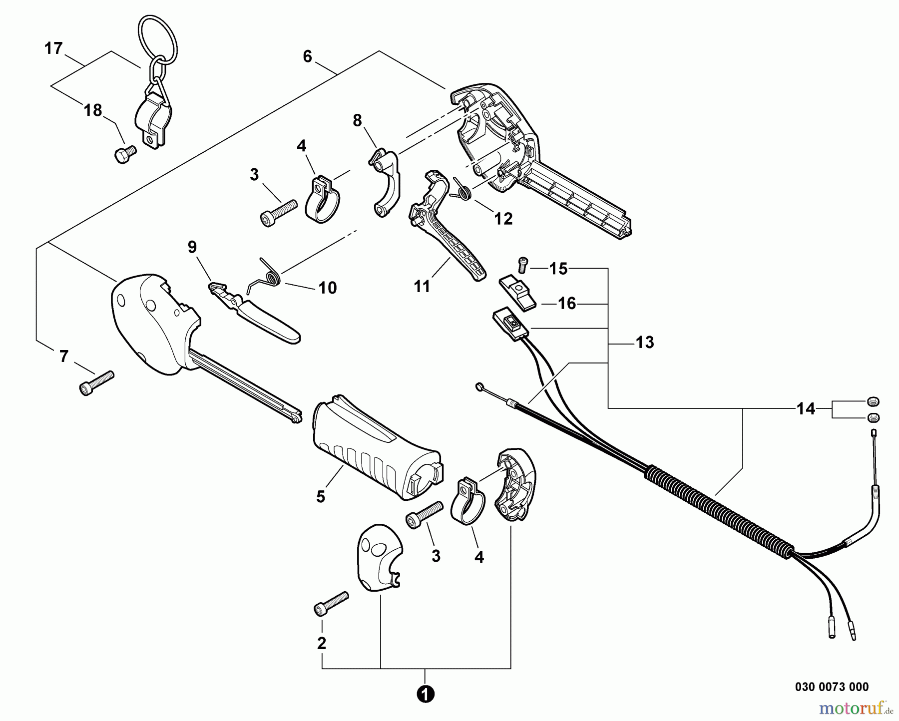  Echo Trimmer, Faden / Bürste SRM-280S - Echo String Trimmer, S/N:S81613001001 - S81613999999 Control Handle, Control Cable Assembly  S/N: S81613001001 - S81613008528