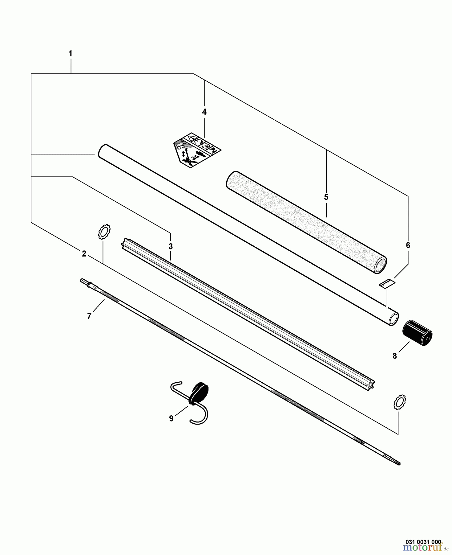  Echo Trimmer Zubehör 99944200530 - Echo Power Pruner Attachment Main Pipe Assembly, Driveshaft