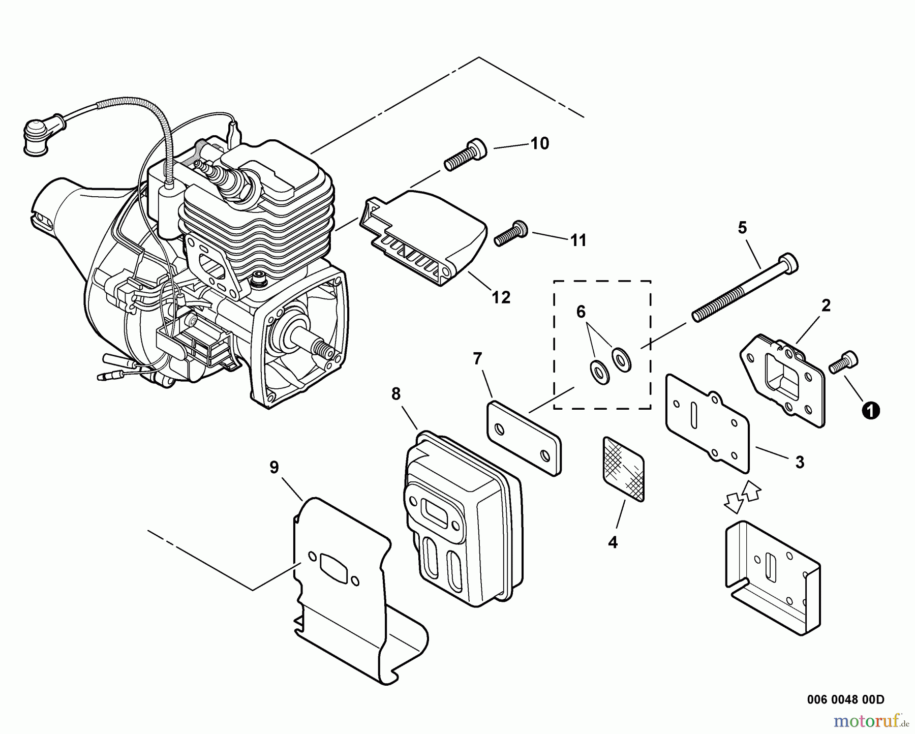 Echo Trimmer, Faden / Bürste GT-225i - Echo String Trimmer, S/N:S54711001001 - S54711999999 Exhaust