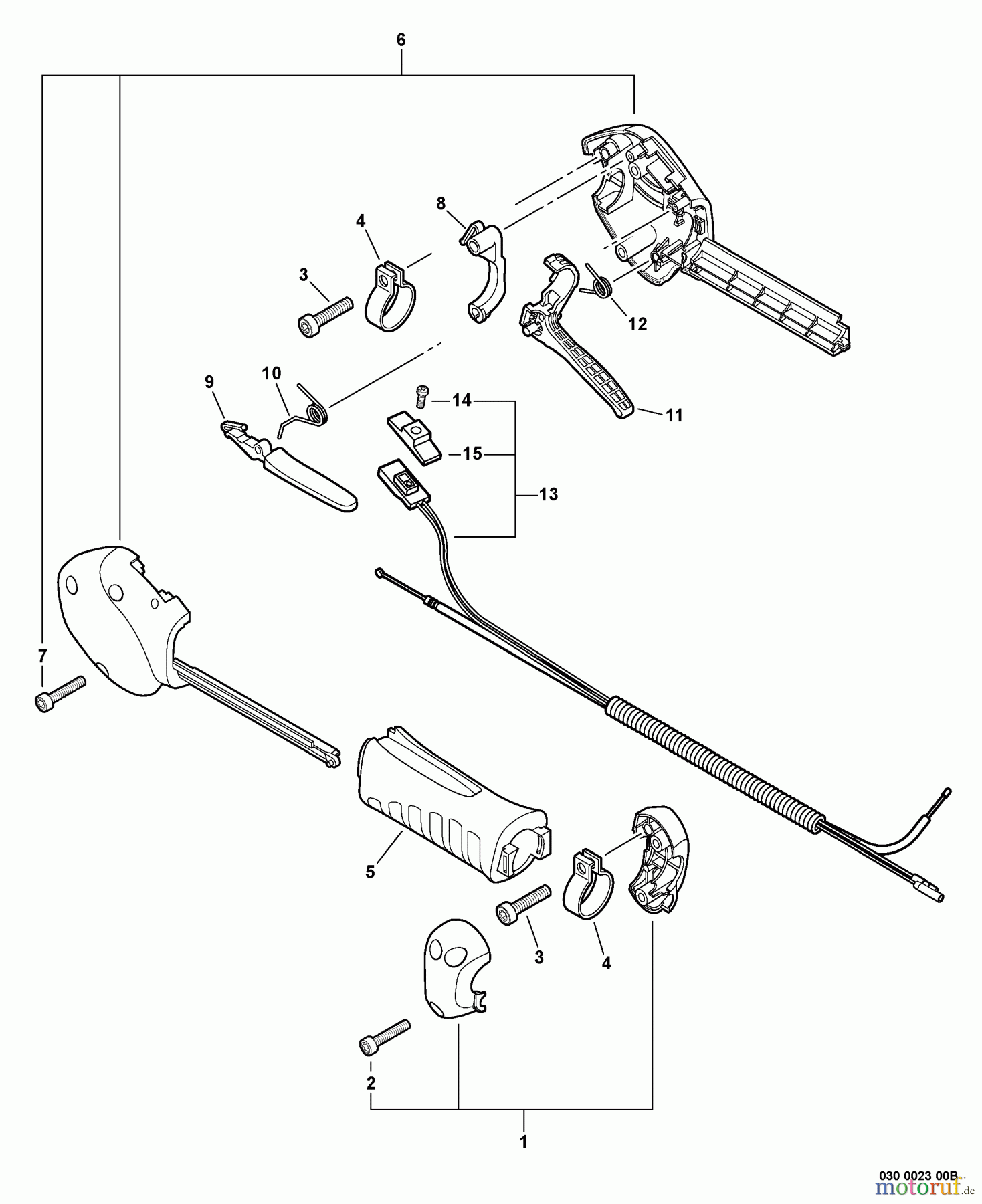 Echo Kantenschneider PE-265S - Echo Edger, S/N: S71513001001 - S71513999999 Control Handle, Control Cable Assembly