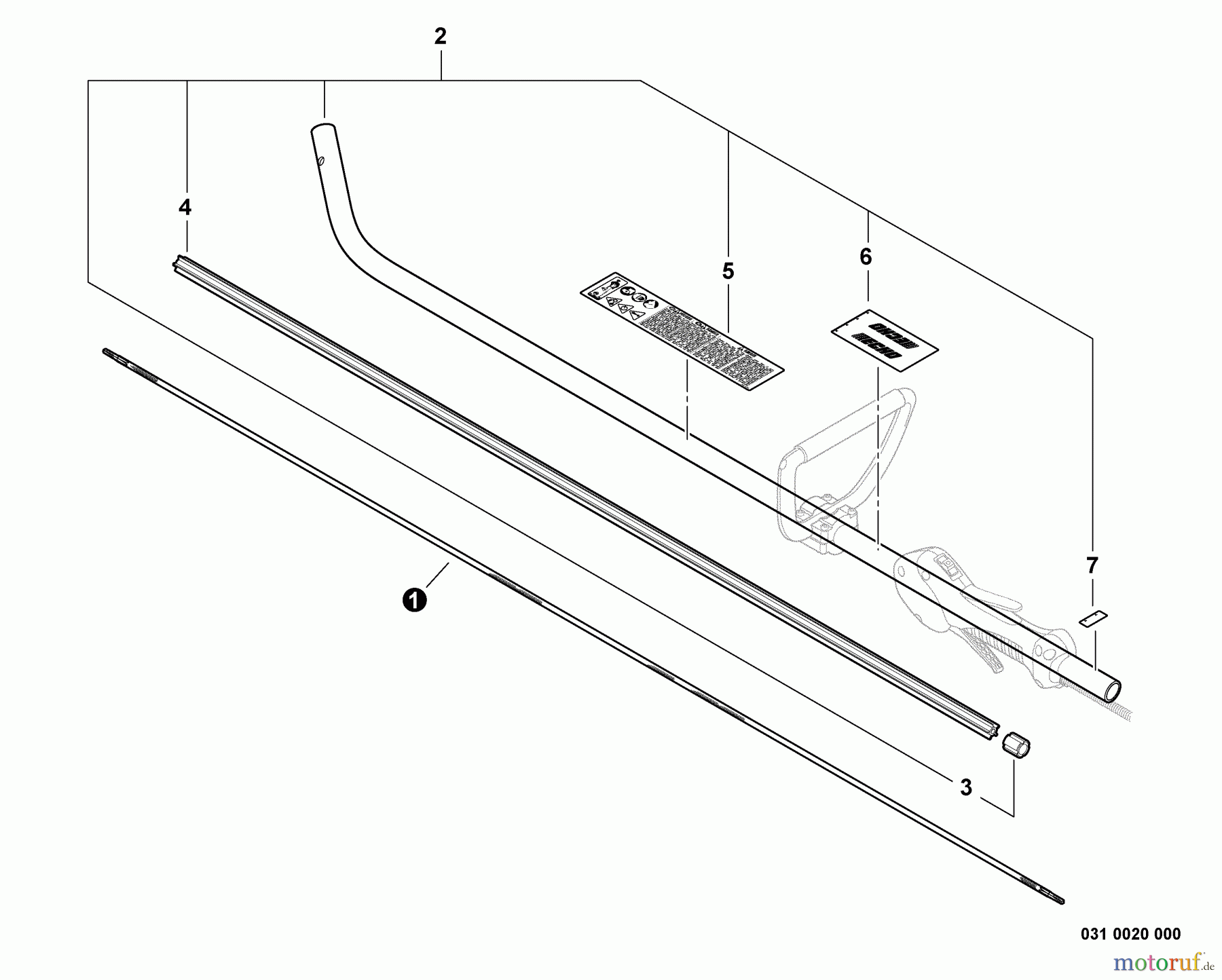 Echo Kantenschneider PE-266 - Echo Edger, S/N: T42811001001 - T42811999999 Main Pipe Assembly, Driveshaft