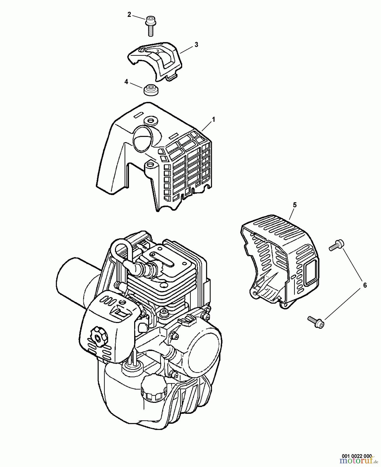  Echo Trimmer, Faden / Bürste PAS-260 - Echo Power Unit, S/N: S68711001001 - S68711999999 Engine Cover, Exhaust Cover