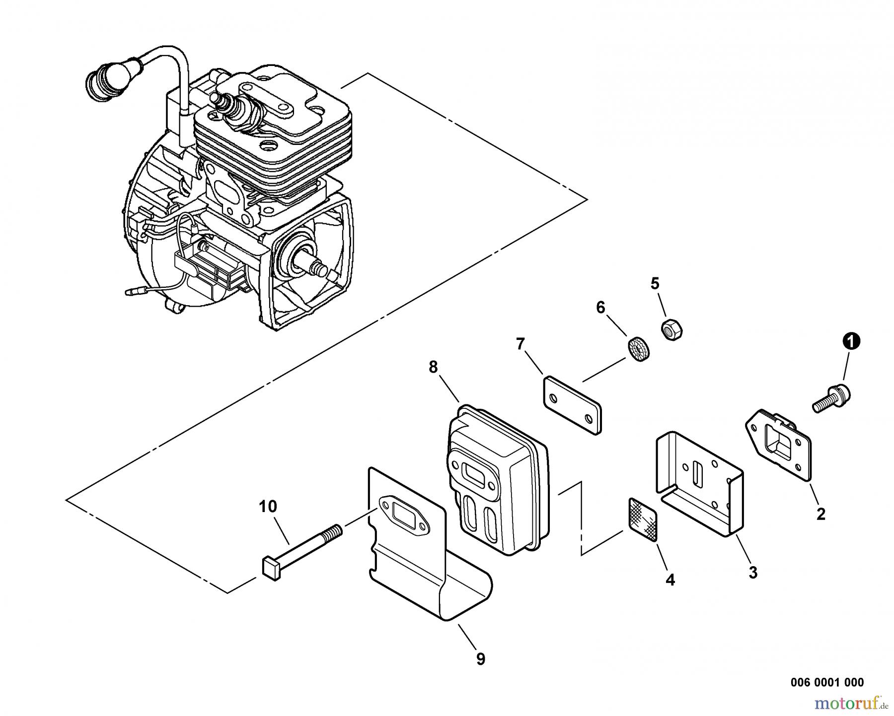  Echo Trimmer, Faden / Bürste PAS-265 - Echo Power Unit, S/N: S67911001001 - S67911999999 Exhaust